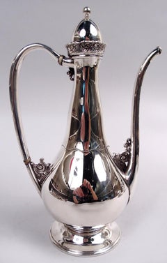 Tiffany Art Nouveau Sterling Silver 3-Piece Turkish Coffee Set on Tray