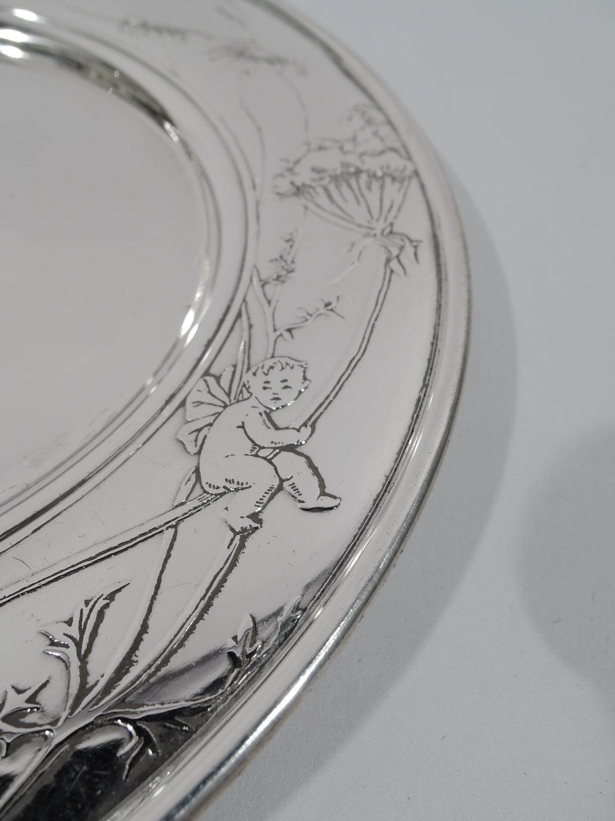 Tiffany & Co. Art Nouveau Sterling Silver 4-Piece Water Babies Set 3