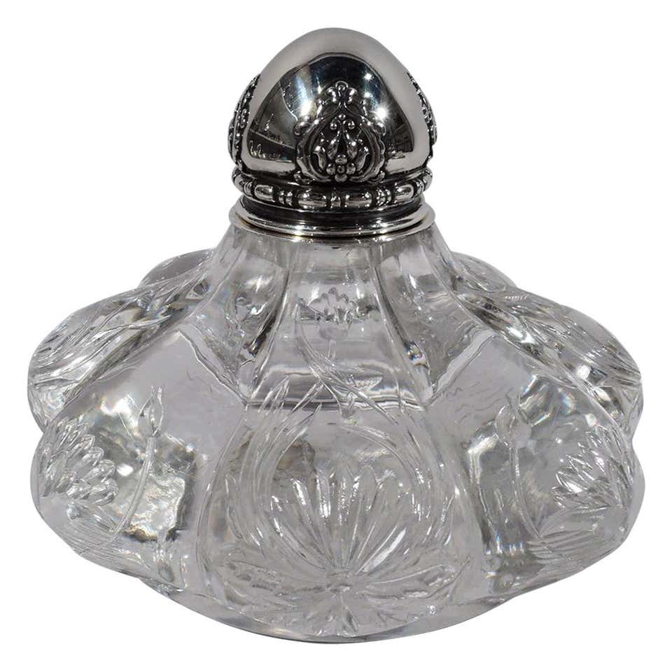 Rare Tiffany Studios Inkwell with Butterflies and Blue Glass Insert at ...