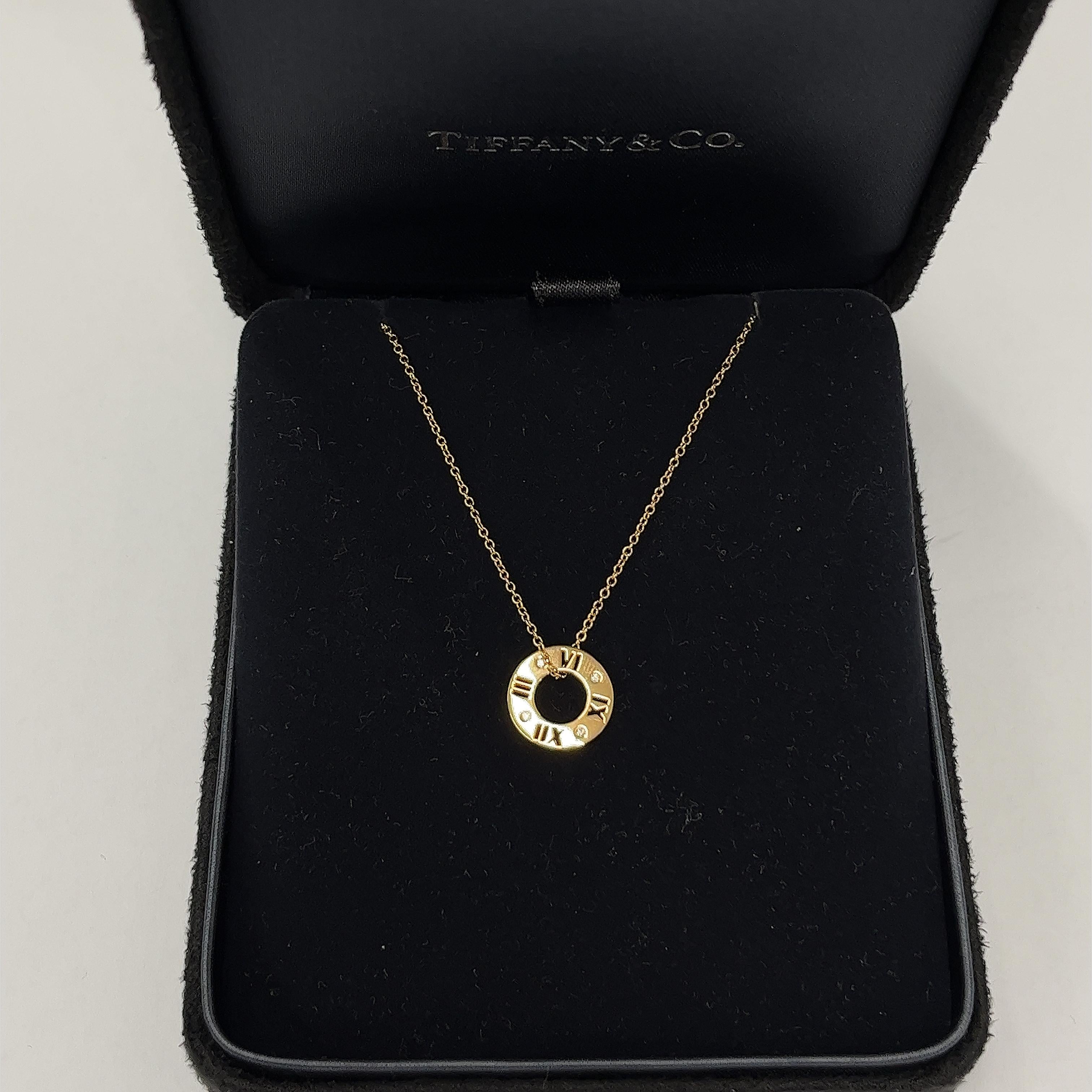 Women's Tiffany Atlas Pierced Diamond Necklace in 18ct Rose Gold  For Sale