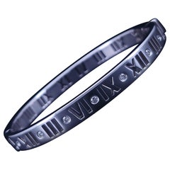 Bracelet à charnières Tiffany Atlas en or blanc 18 carats, serti de diamants