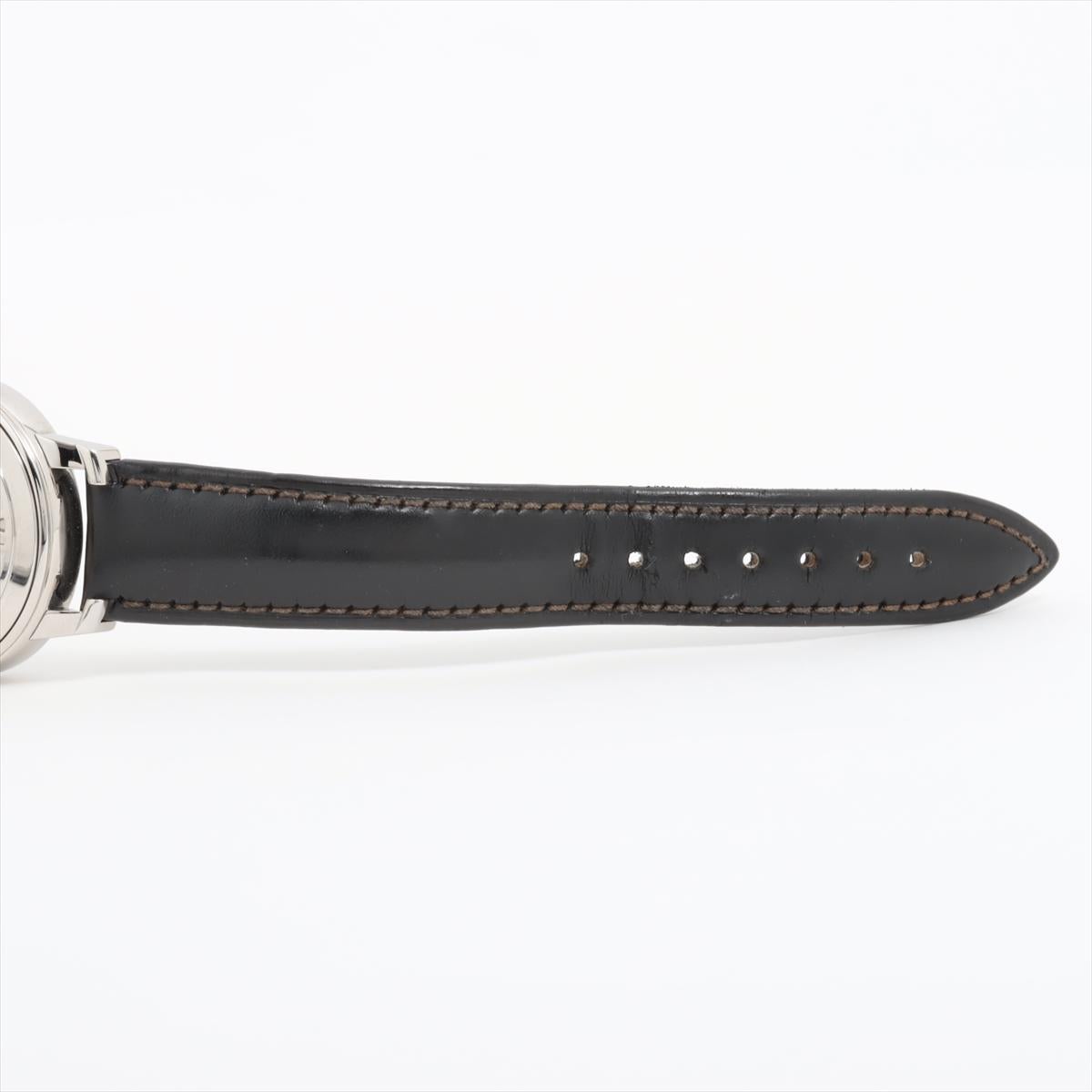 Tiffany Atlas Stainless Steel Leather Watch Black For Sale 3