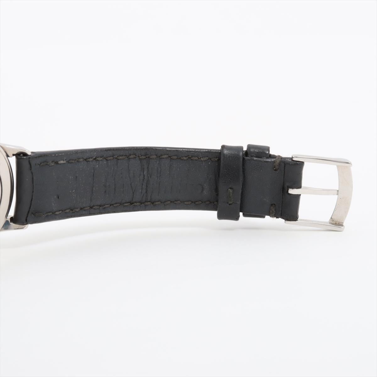 Tiffany Atlas Stainless Steel Leather Watch Black For Sale 4