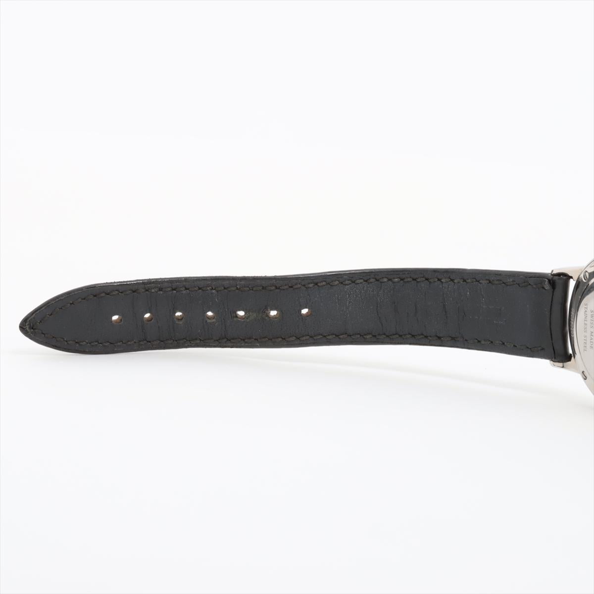 Tiffany Atlas Stainless Steel Leather Watch Black For Sale 5