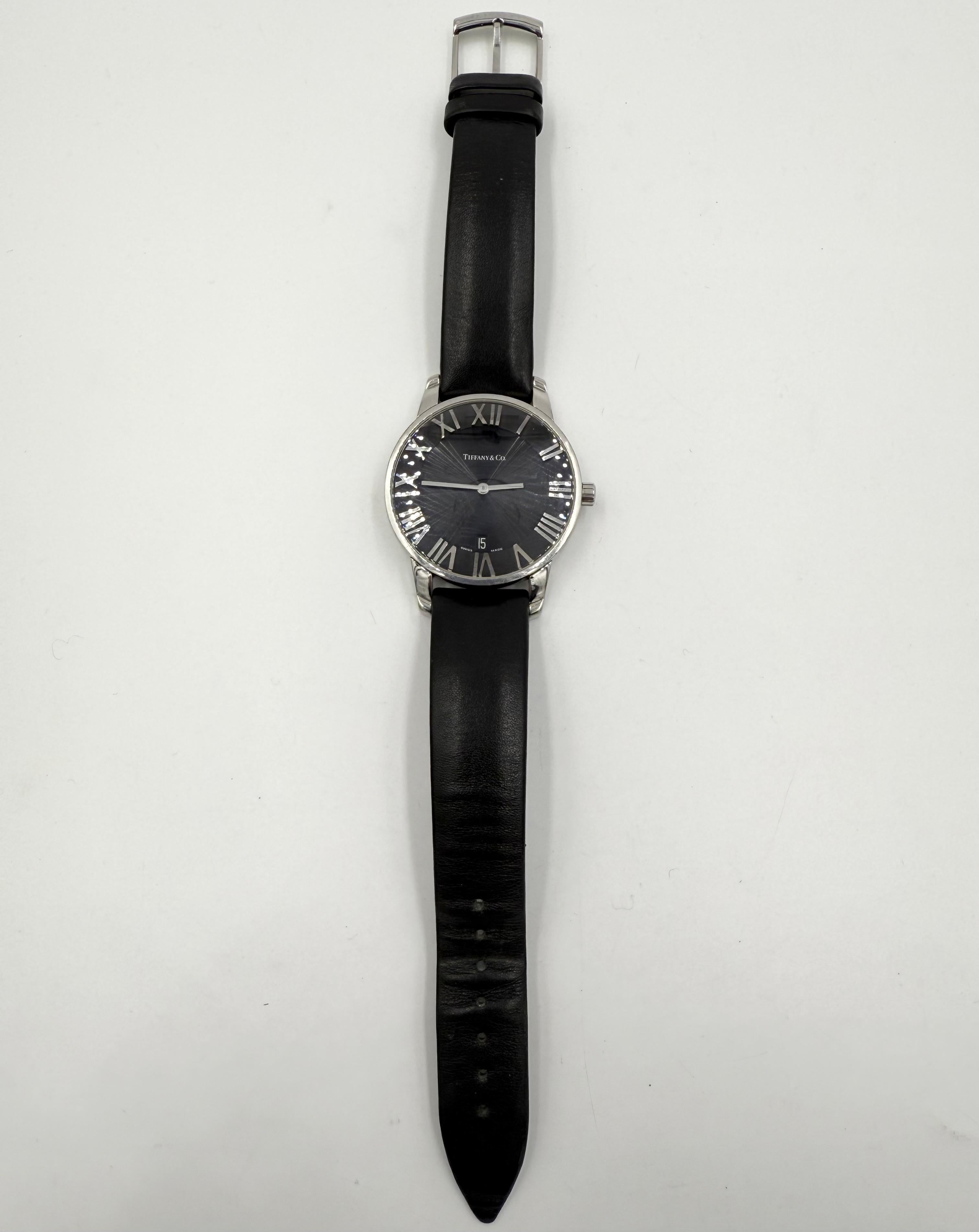 Tiffany Atlas Stainless Steel Wristwatch Large Size For Sale 9