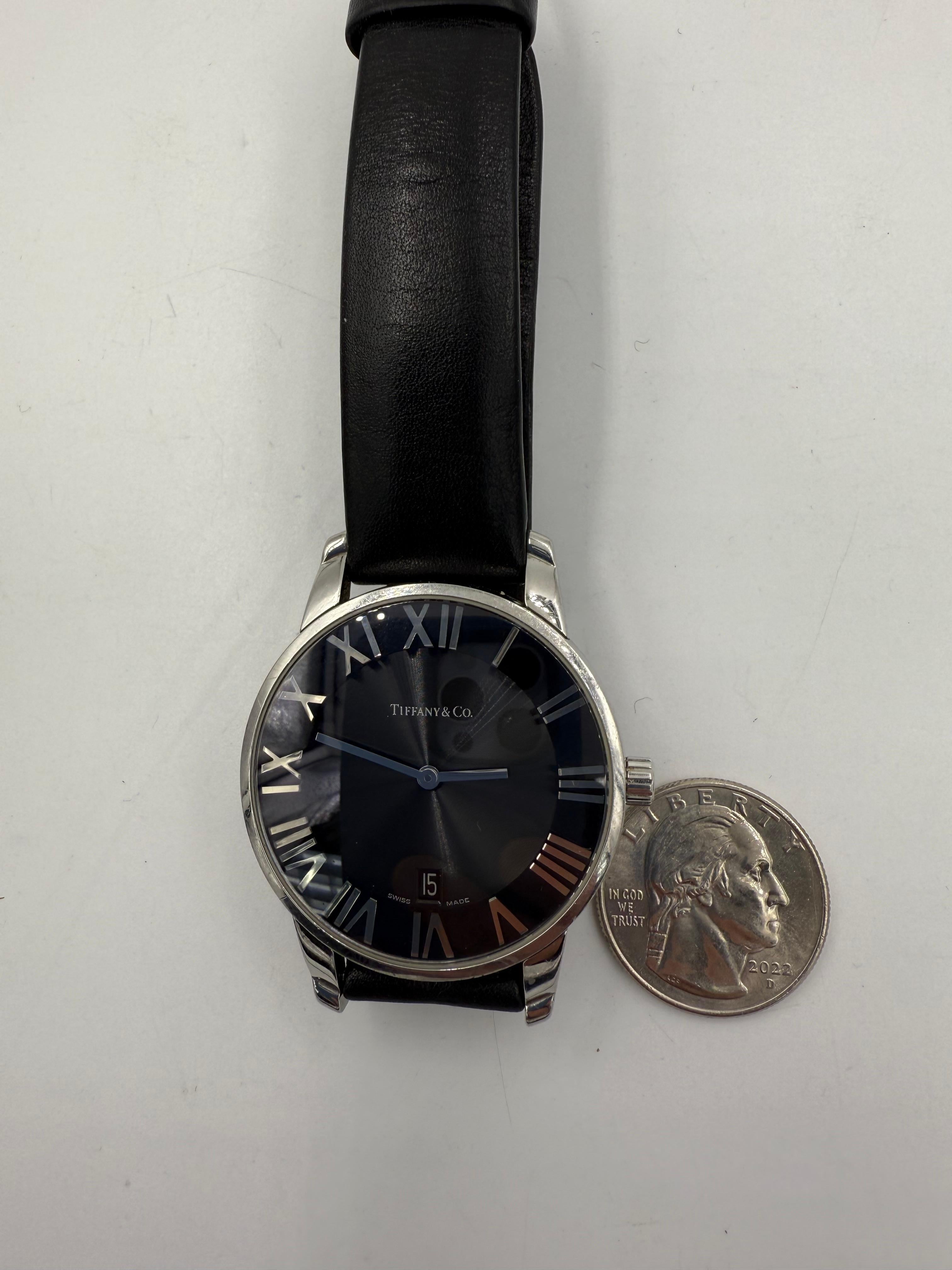 Tiffany Atlas Stainless Steel Wristwatch Large Size For Sale 10