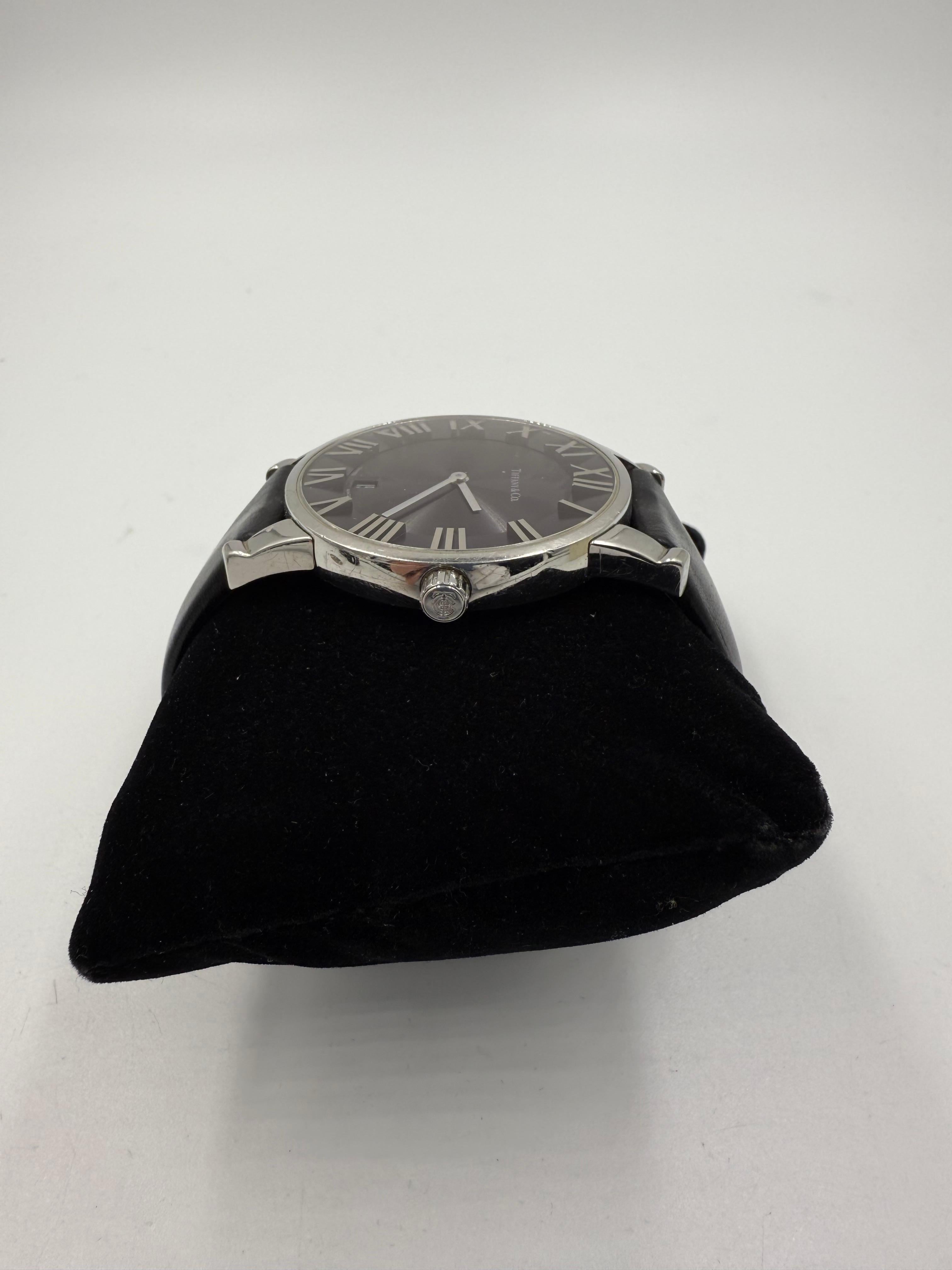 Tiffany Atlas Stainless Steel Wristwatch Large Size For Sale 1