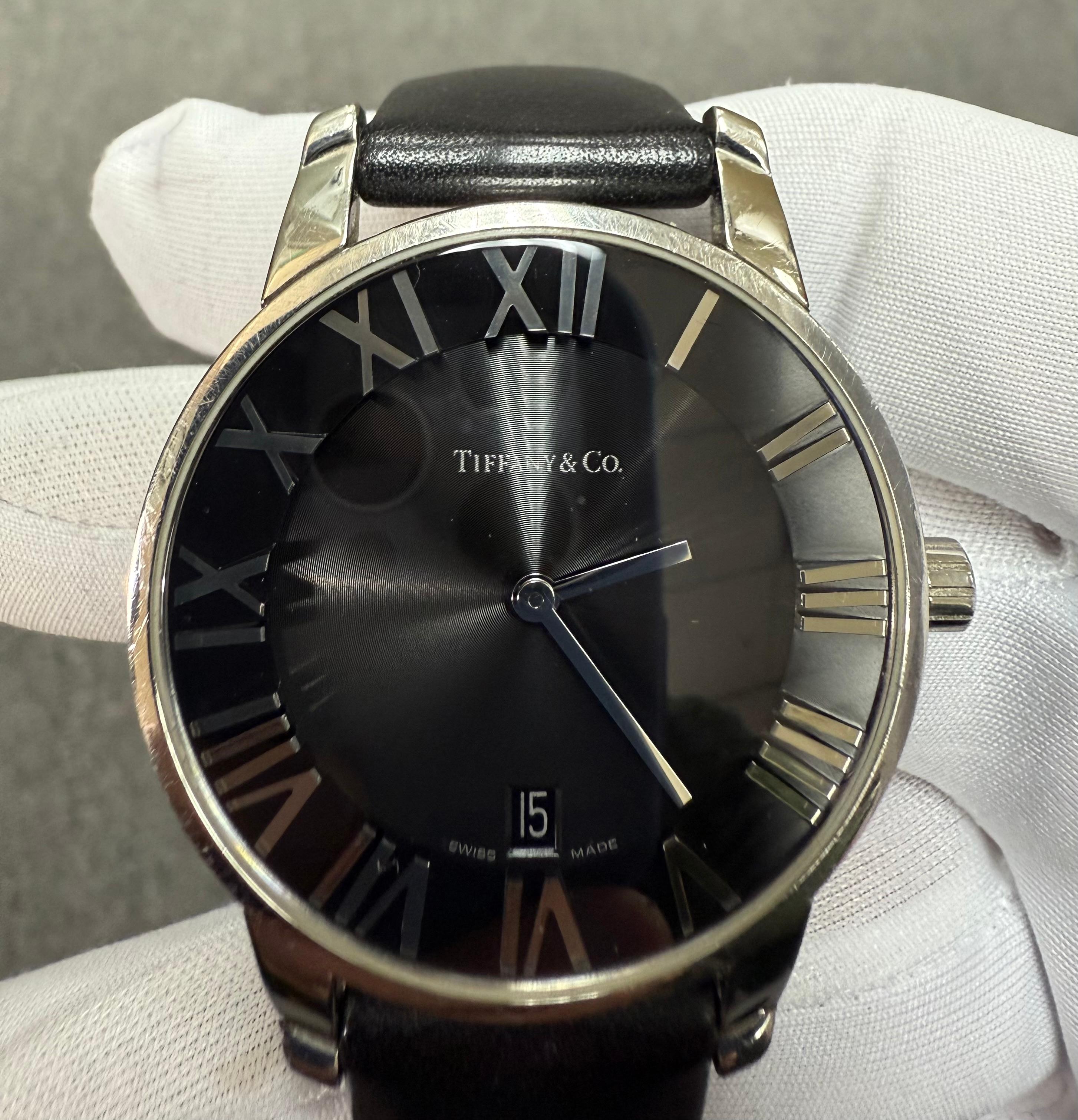 Tiffany Atlas Stainless Steel Wristwatch Large Size For Sale 3