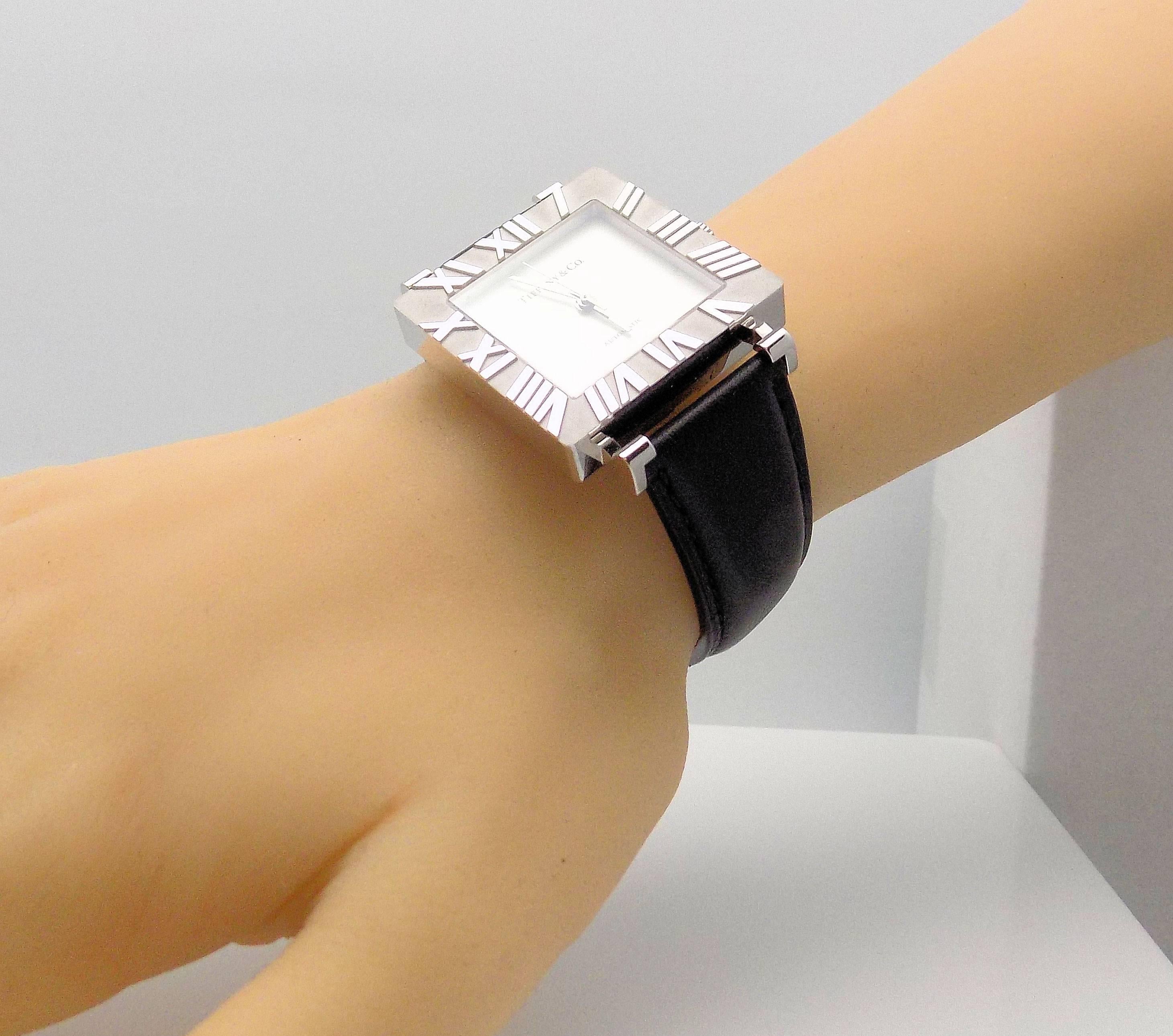 Women's or Men's Tiffany & Co. Sterling Silver Atlas Automatic Wristwatch