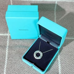 Tiffany Atlas X Closed Circle Full Diamond White Gold Necklace