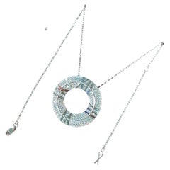 Tiffany Atlas X Closed Circle Full Diamond White Gold Necklace
