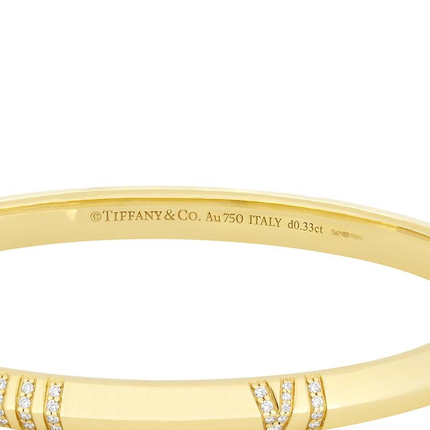 Taille brillant Tiffany Atlas X Closed Bangle à charnière étroite en vente