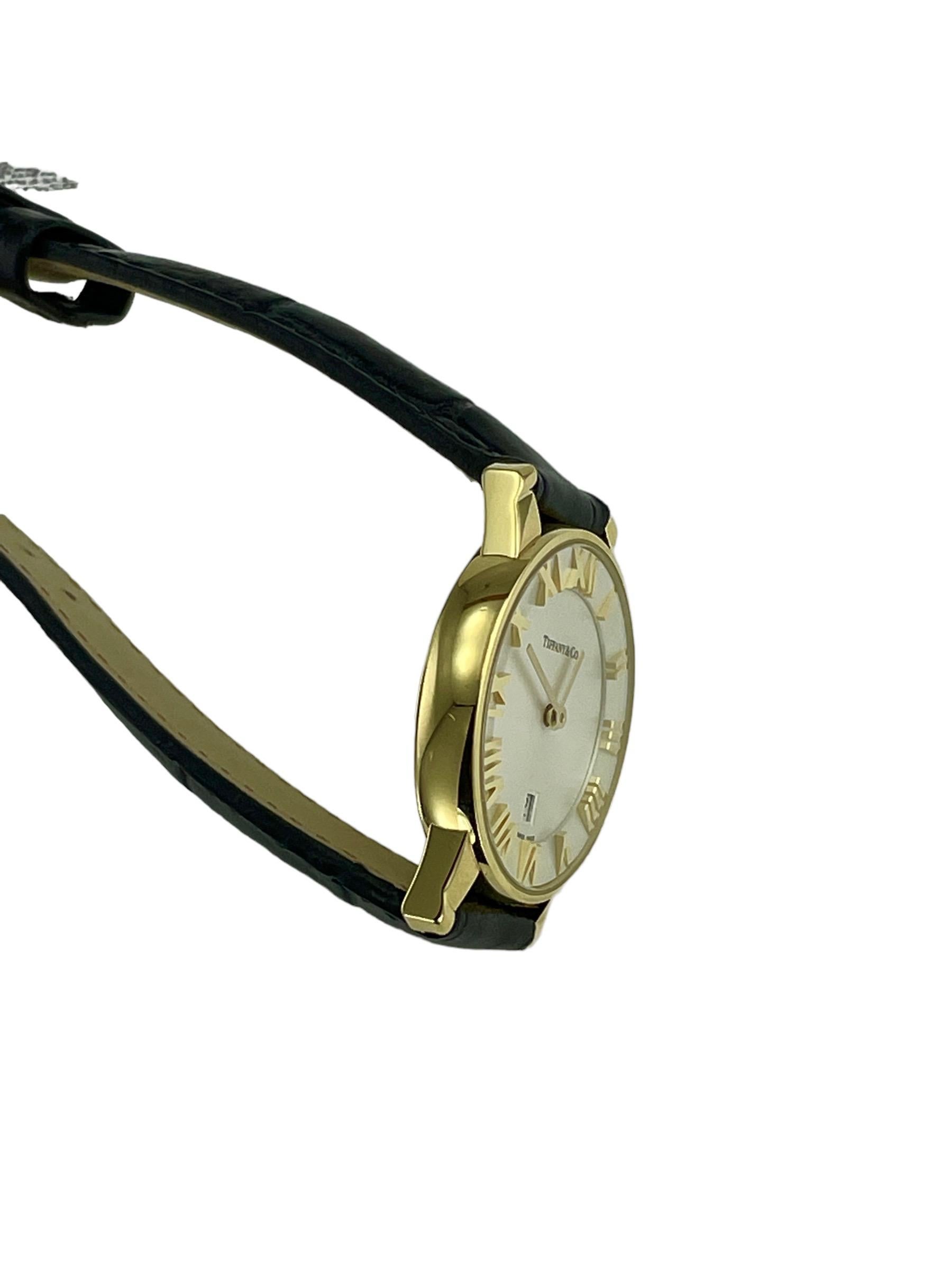 Atlas Gelbgold-Armbanduhr von Tiffany für Damen oder Herren