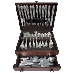 Tiffany Audubon Sterling Silver Dinner Set for 12 with 83 Pieces