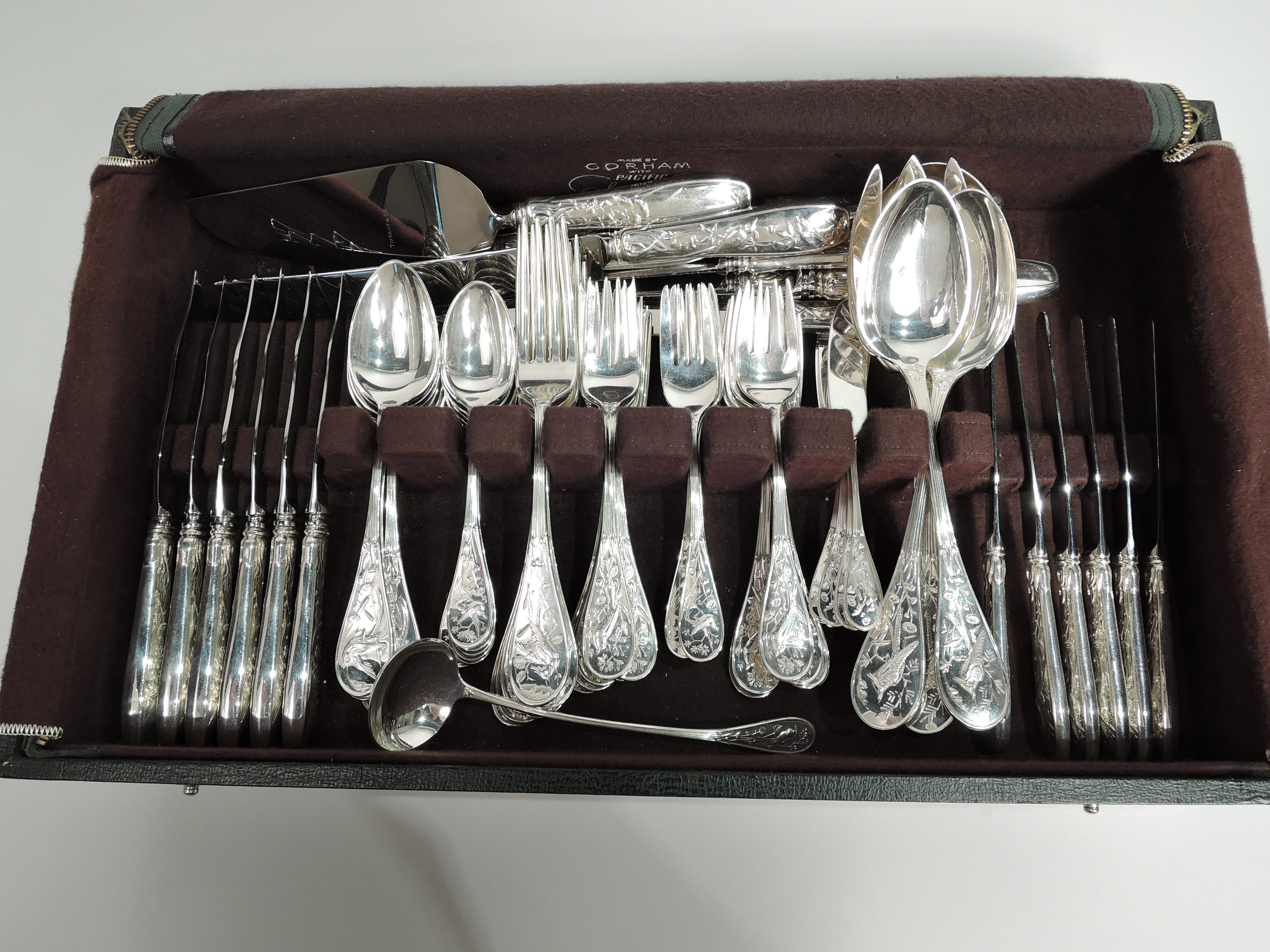Tiffany Audubon Sterling Silver Dinner Set for 6 with 68 Pieces 3