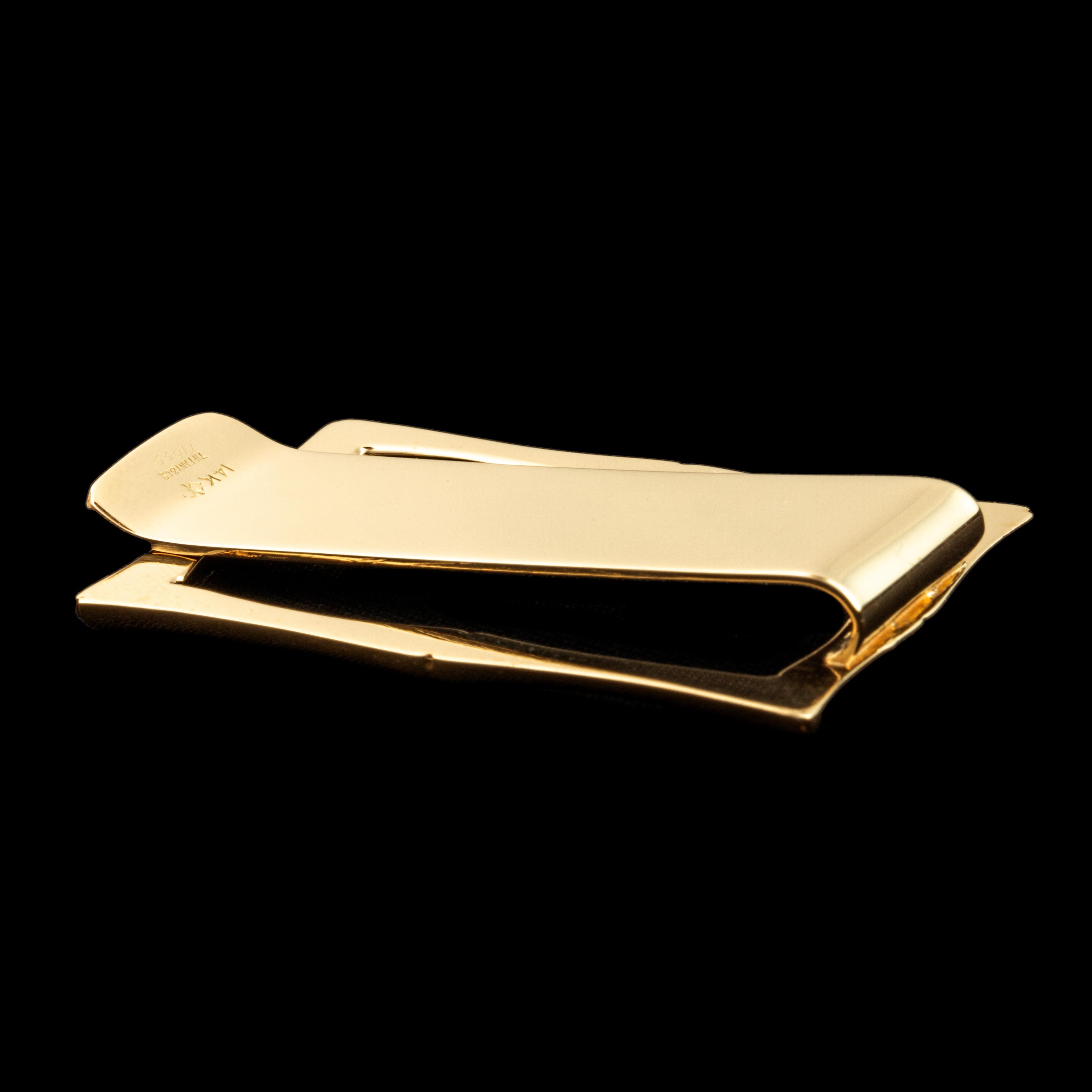 Tiffany Pince à billets bambou en or jaune 14 carats Excellent état - En vente à Lisboa, PT