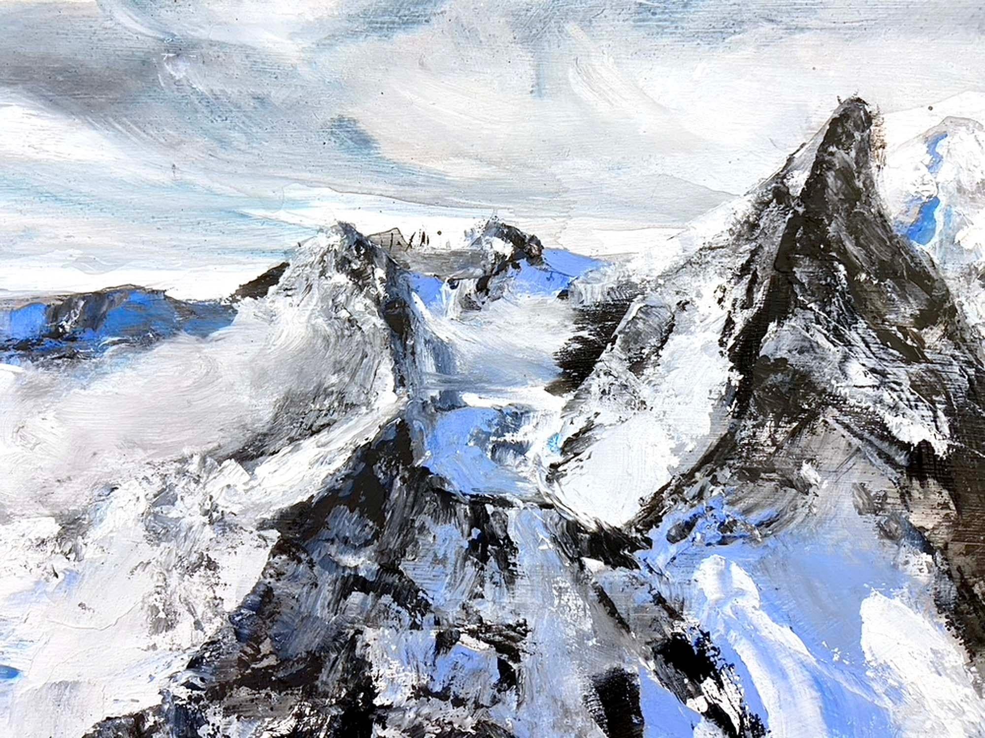 Cascading Ridge, Original Painting - Abstract Impressionist Mixed Media Art by Tiffany Blaise