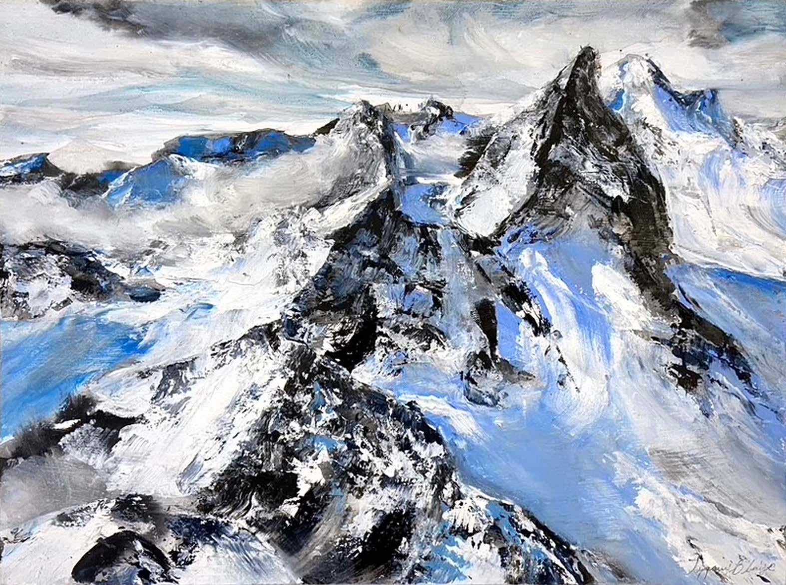 Cascading Ridge, Original Painting - Mixed Media Art by Tiffany Blaise