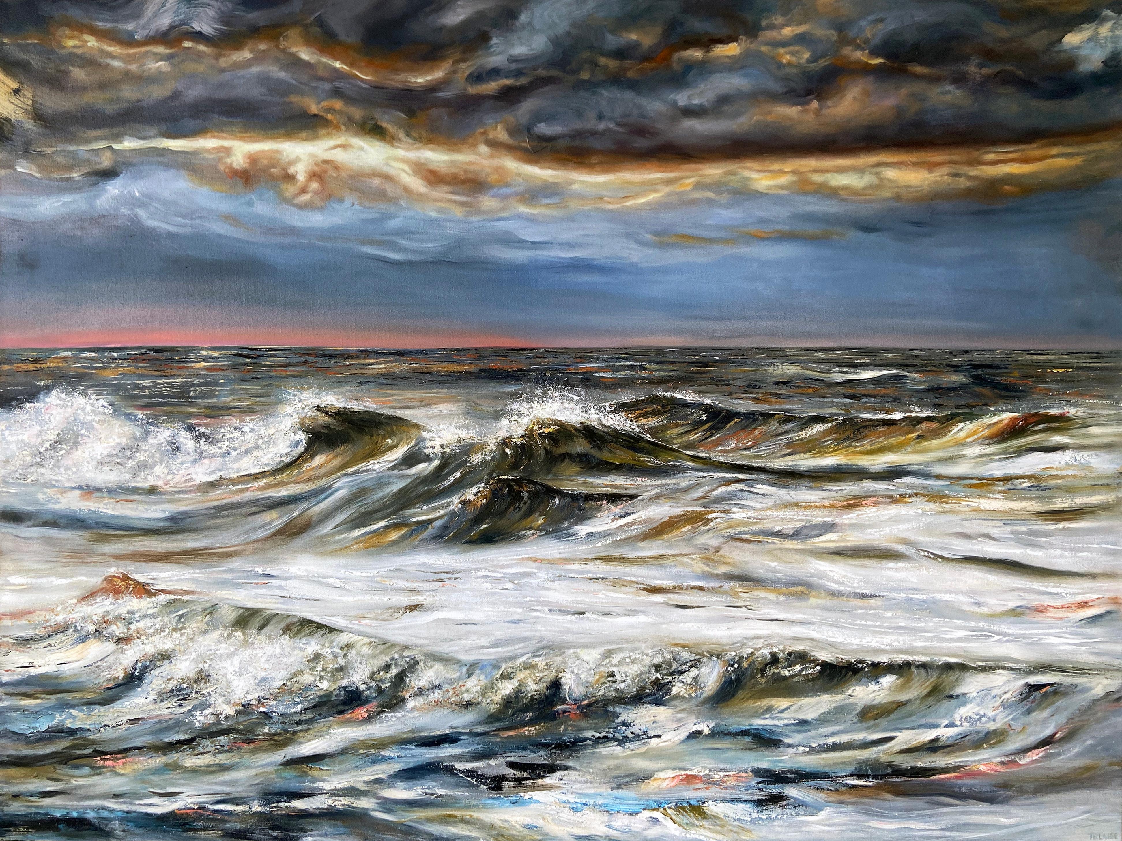 Dancing Sea, Original Painting - Mixed Media Art de Tiffany Blaise