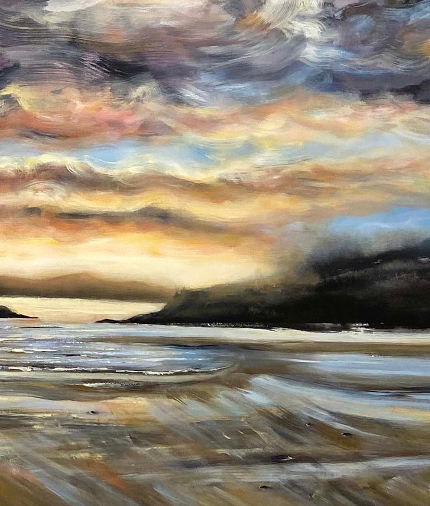 <p>Artist Comments<br>Artist Tiffany Blaise captures the quiet drama of the West Coast shoreline at golden hour, when the shifting sky meets the glistening tide. Swirling brushstrokes sweep across the surface, bringing movement and light into focus.
