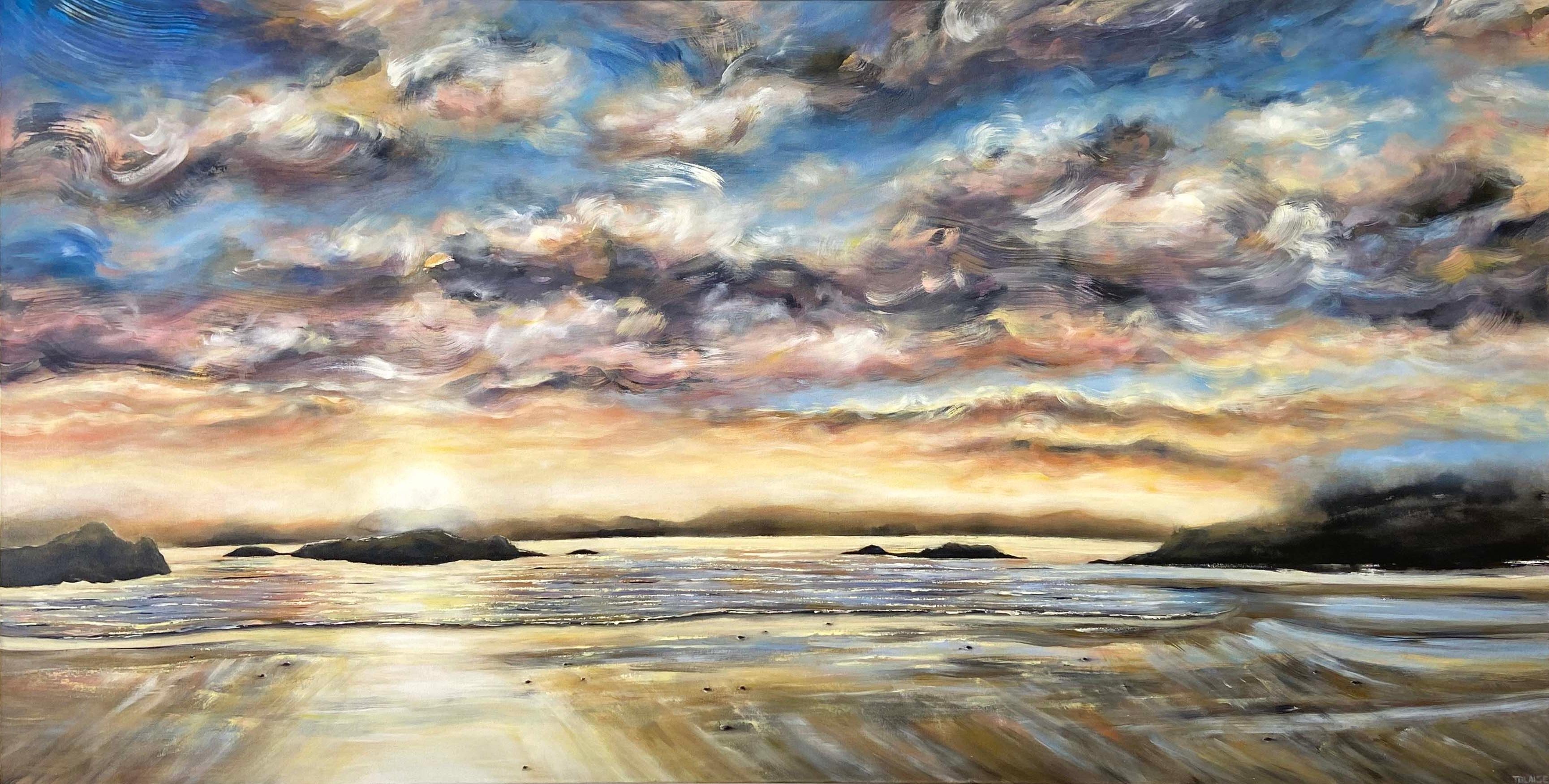 Bahía de la Media Luna, pintura original - Mixed Media Art de Tiffany Blaise