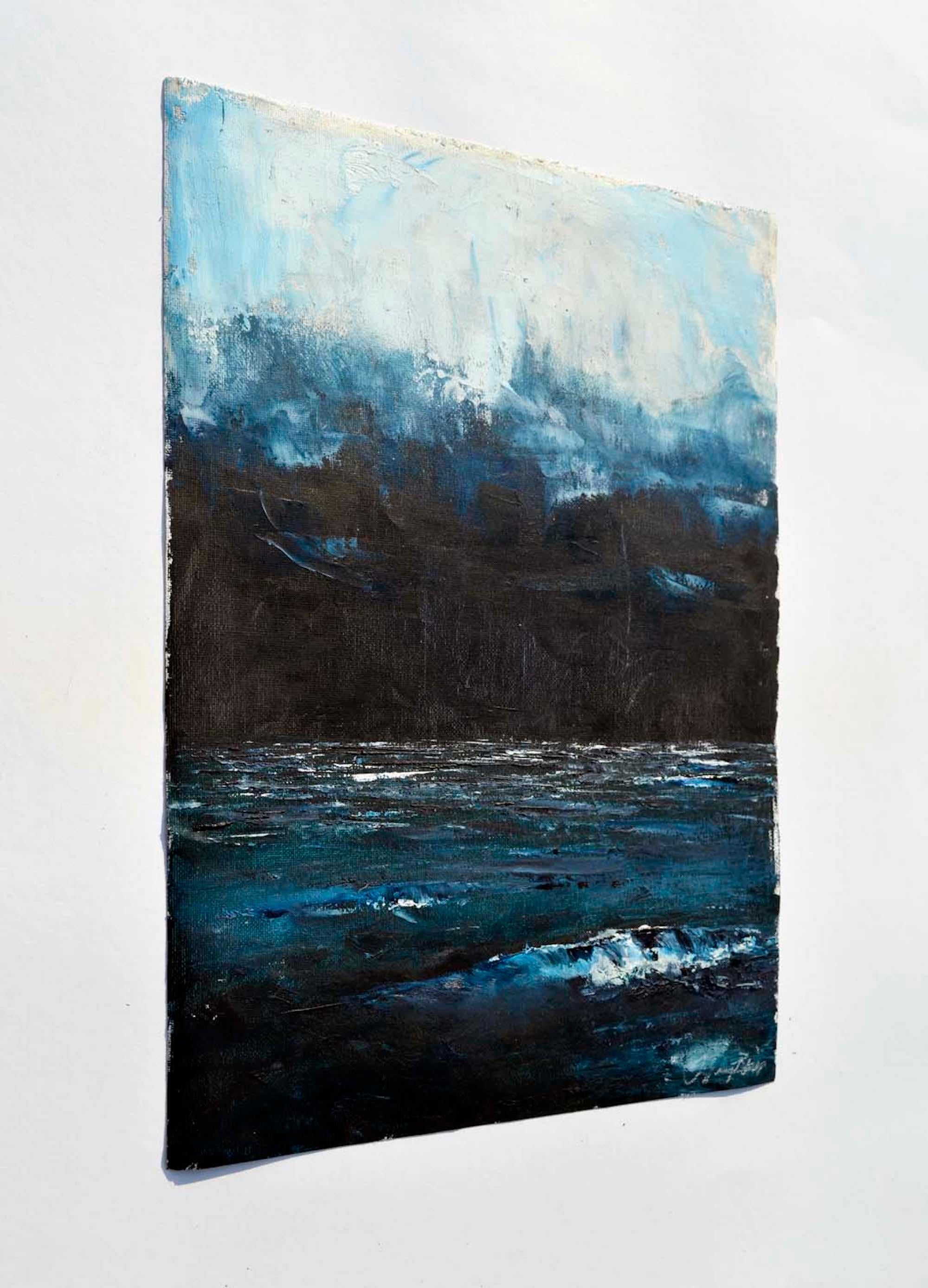 Night Mist, peinture d'origine - Impressionnisme abstrait Mixed Media Art par Tiffany Blaise