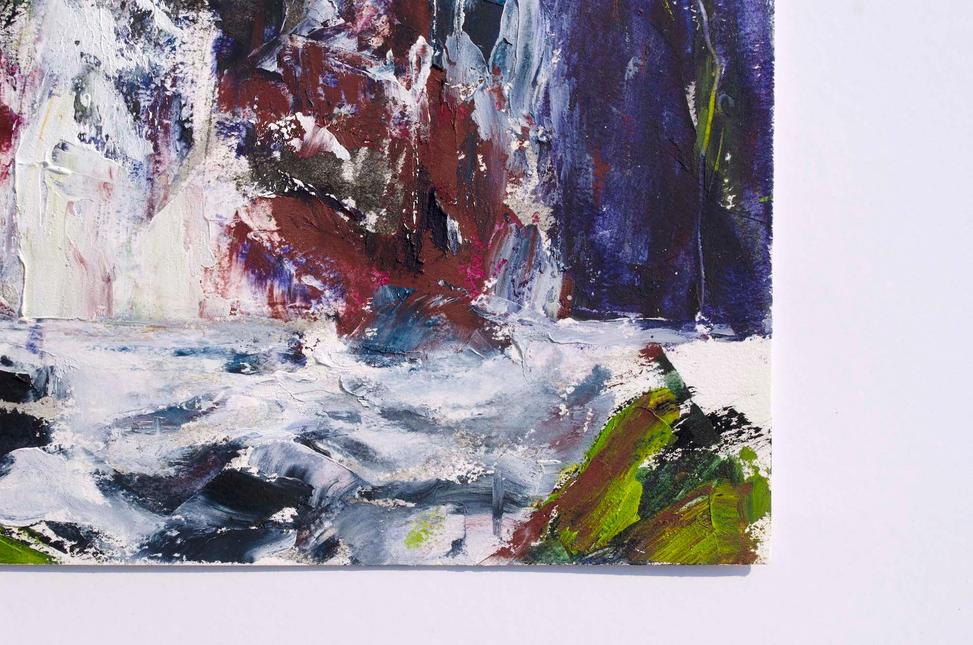 <p>Artist Comments<br>Artist Tiffany Blaise pictures an expressionist view of a dynamic waterfall. The rapid cascade crashes into a refreshing rainforest stream painted in luminous hues. Nature flows in abundance throughout the lush verdure.