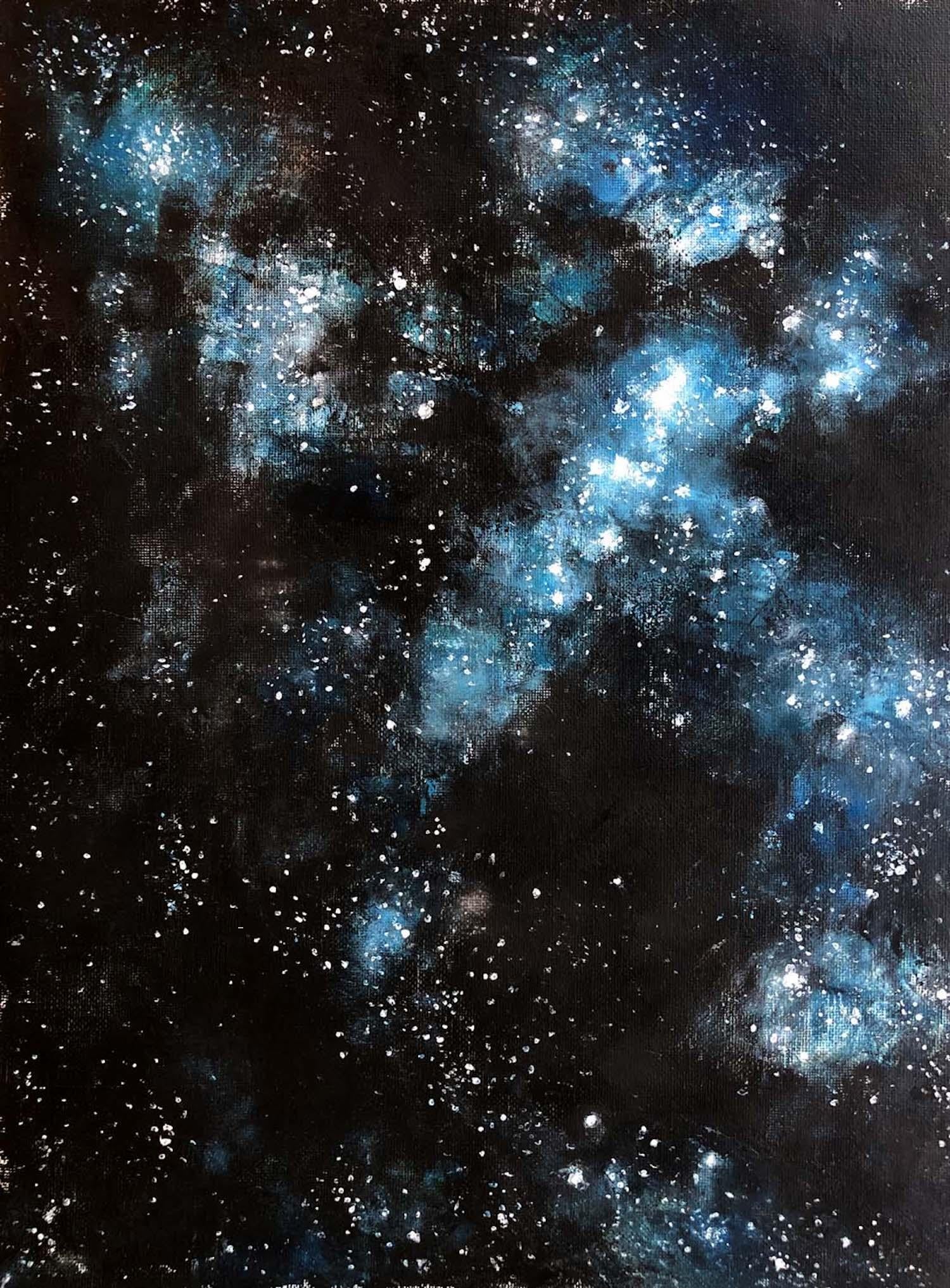 Under the Milky Way, Originalgemälde – Mixed Media Art von Tiffany Blaise