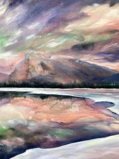 Aurora Borealis, Gemälde, Öl auf Leinwand