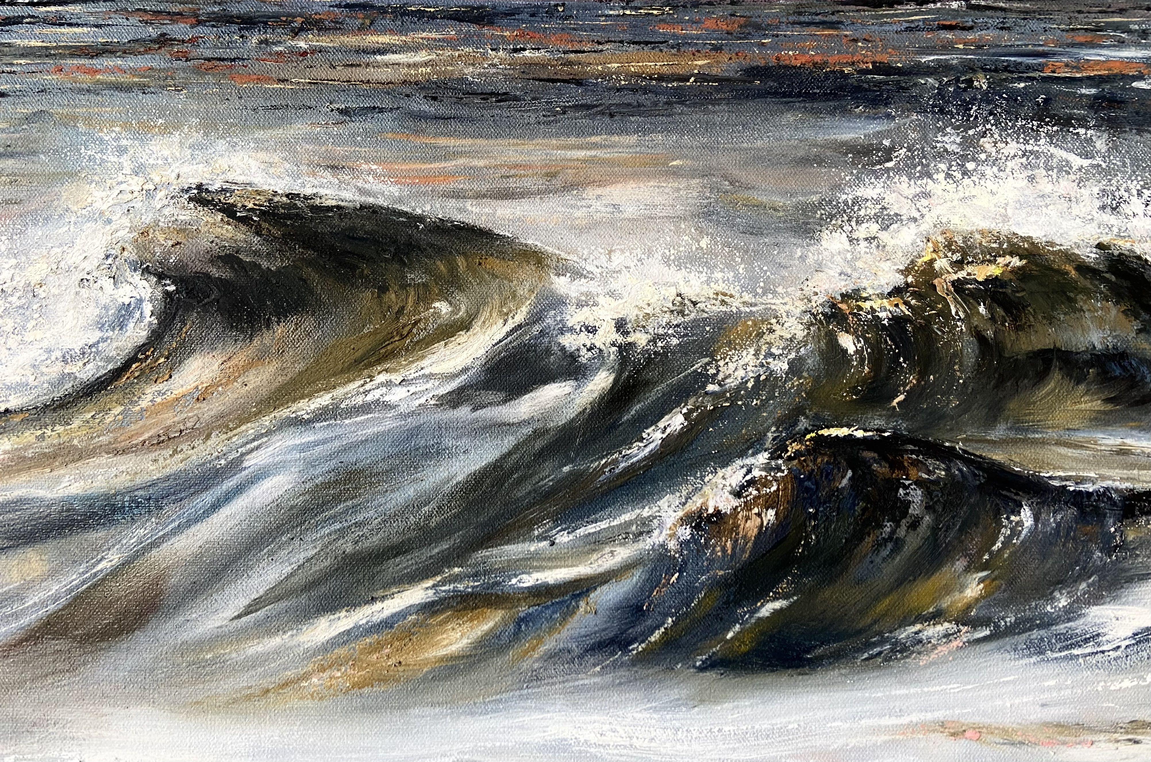 Mare danzante, Pittura, Olio su tela - Painting Espressionista di Tiffany Blaise