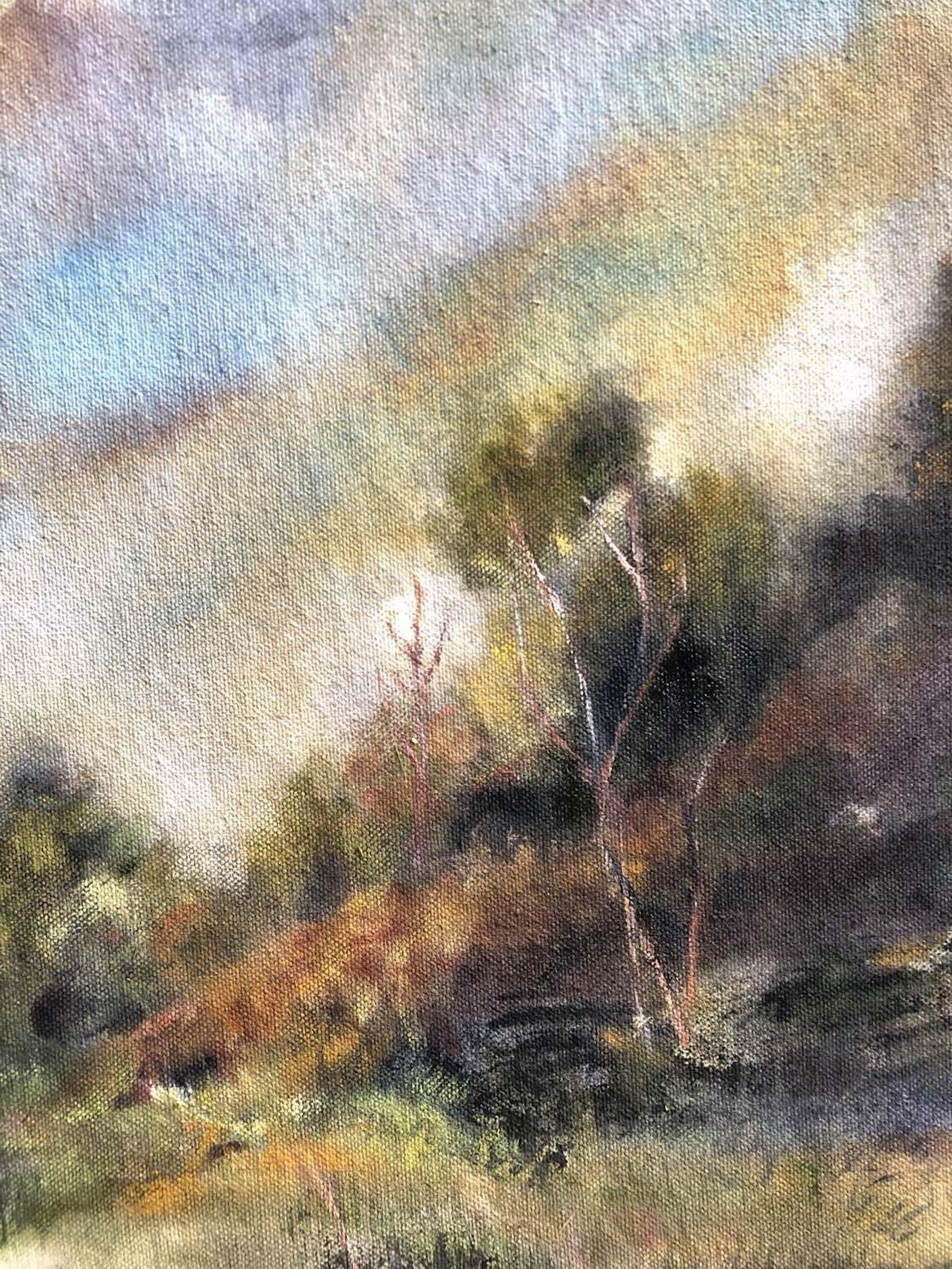 La terra incontra il cielo, Pittura, Olio su tela - Painting Espressionista di Tiffany Blaise