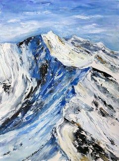 Mountain Ascent, Painting, Oil on Paper