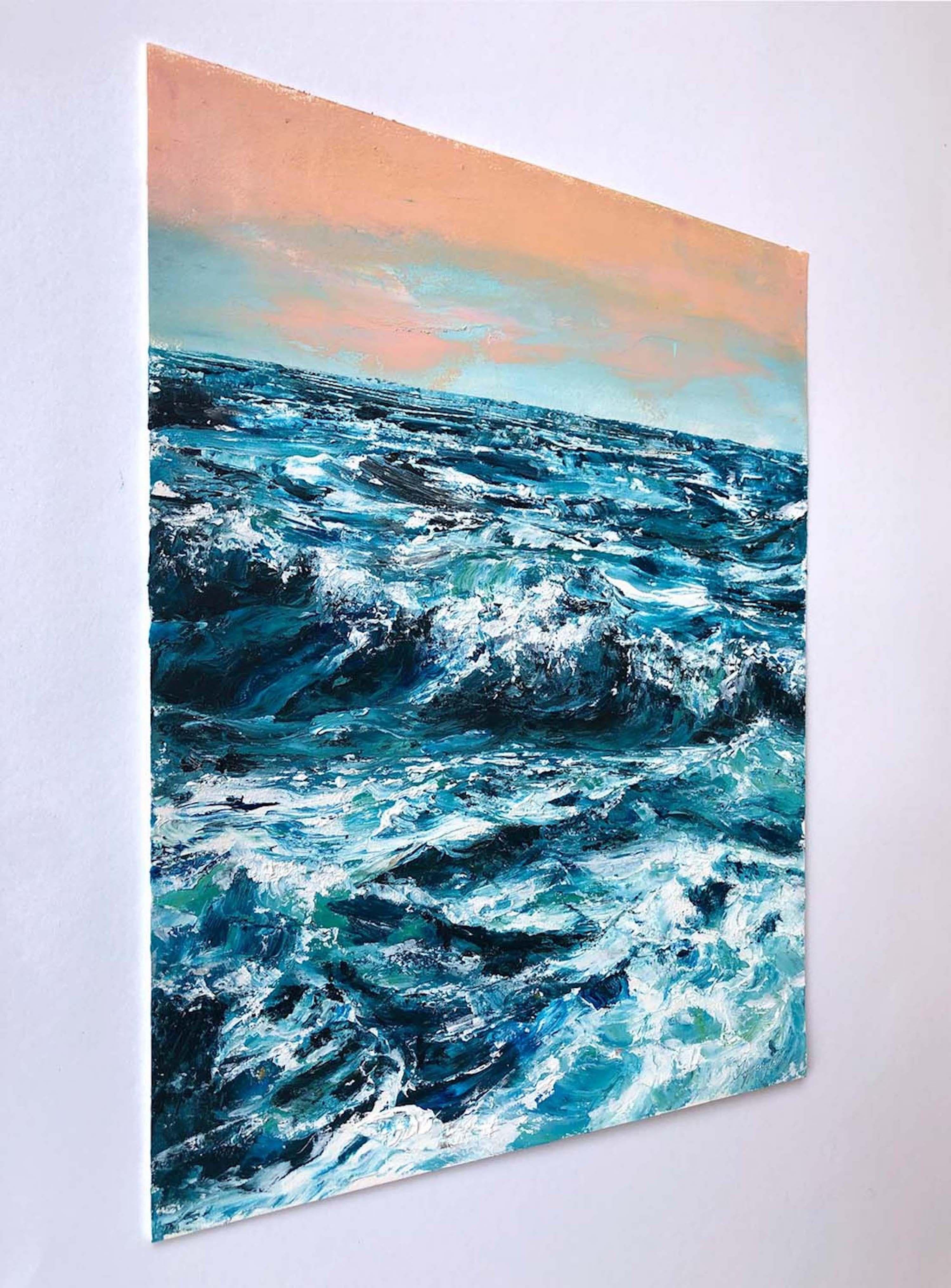 Sapphire Sea, Painting, Oil on Paper 1