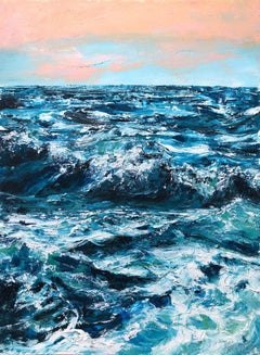 Sapphire Sea, Painting, Oil on Paper