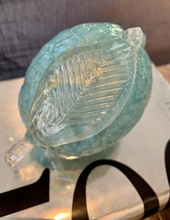 Tiffany Blue and Gold Murano Lemon Paperweight