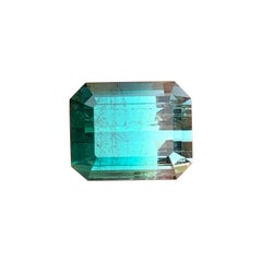 Tiffany Blue Bicolor Emerald Cut Tourmaline Gemstone for Ring &Pendant Jewelry
