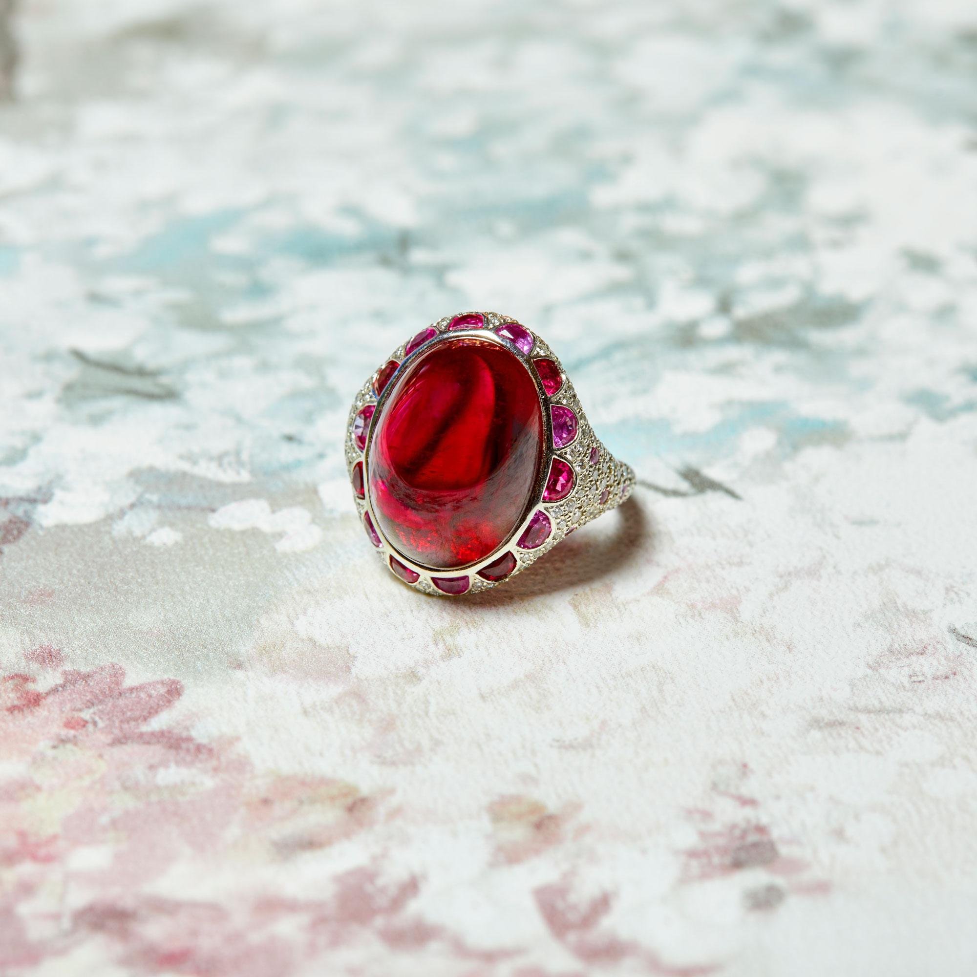 Tiffany Blue Book Rubellite, Pink Sapphire and Diamond Ring, 2011 For Sale 2