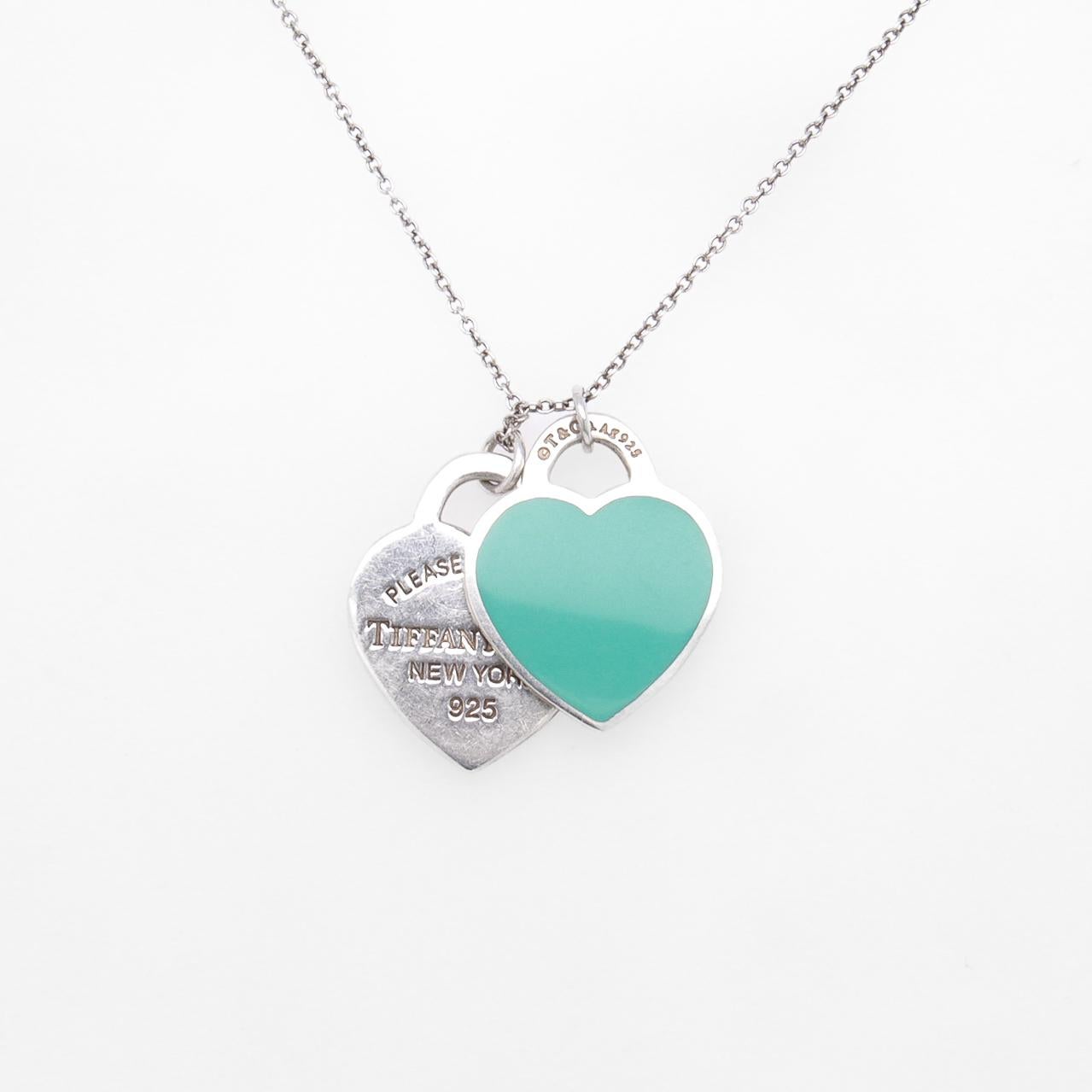 Tiffany Blue Double Heart Tag Small 'Return to Tiffany' Pendant Necklace 5