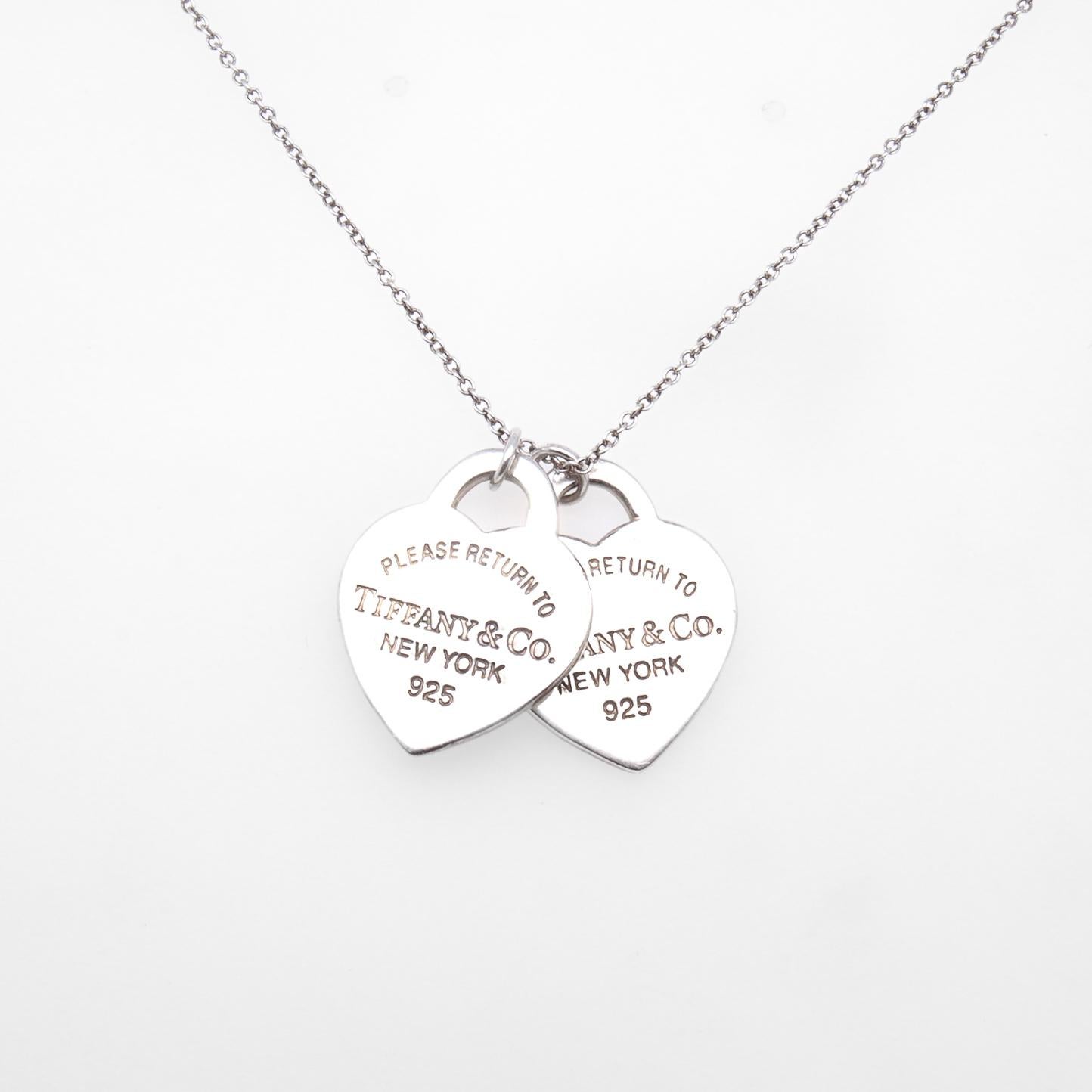 Tiffany Blue Double Heart Tag Small 'Return to Tiffany' Pendant Necklace 7