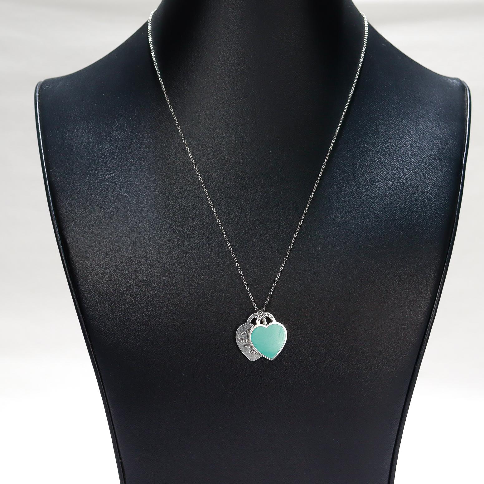 Tiffany Blue Double Heart Tag Small 'Return to Tiffany' Pendant Necklace 8