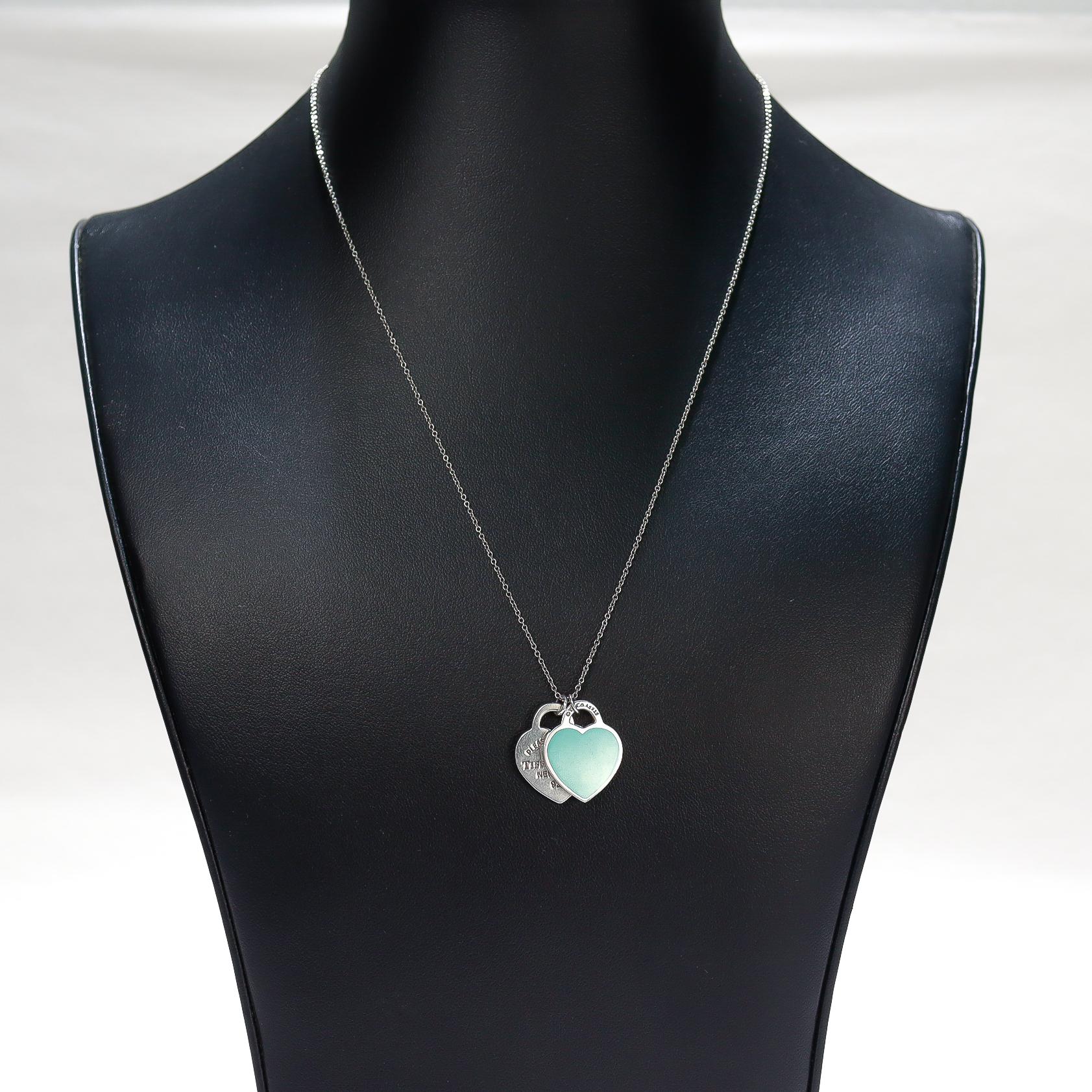 Tiffany Blue Double Heart Tag Small 'Return to Tiffany' Pendant Necklace 9