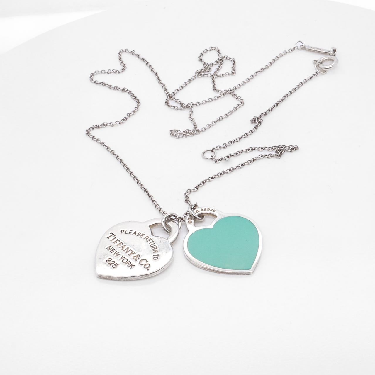Women's Tiffany Blue Double Heart Tag Small 'Return to Tiffany' Pendant Necklace