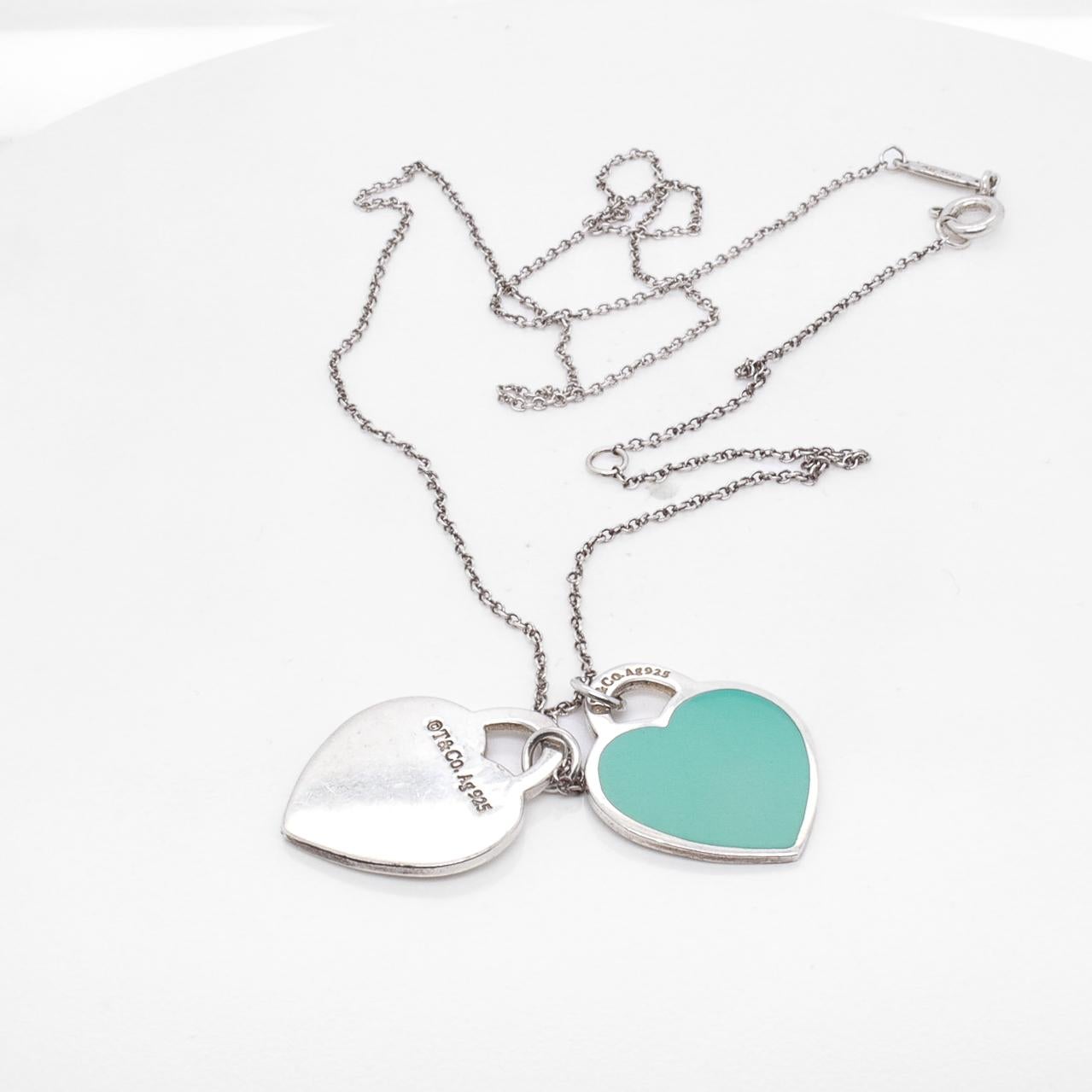 Tiffany Blue Double Heart Tag Small 'Return to Tiffany' Pendant Necklace 1