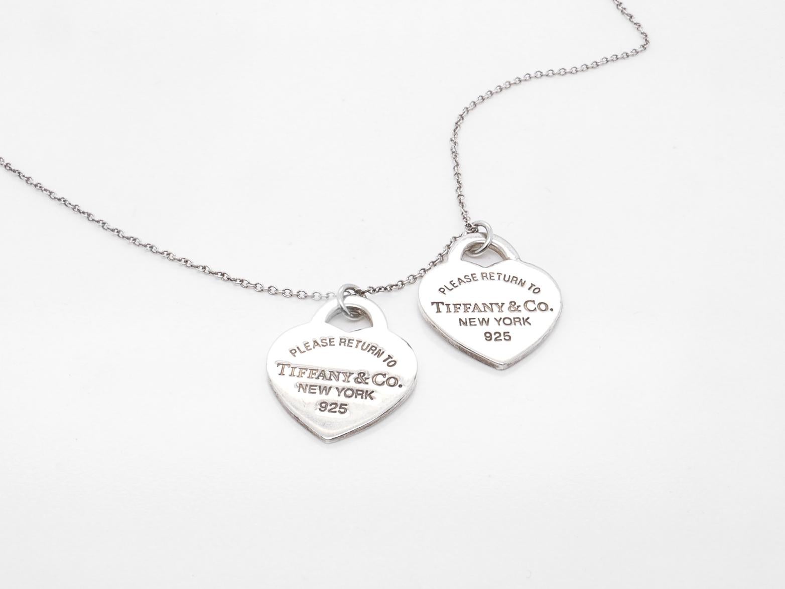 Tiffany Blue Double Heart Tag Small 'Return to Tiffany' Pendant Necklace 2