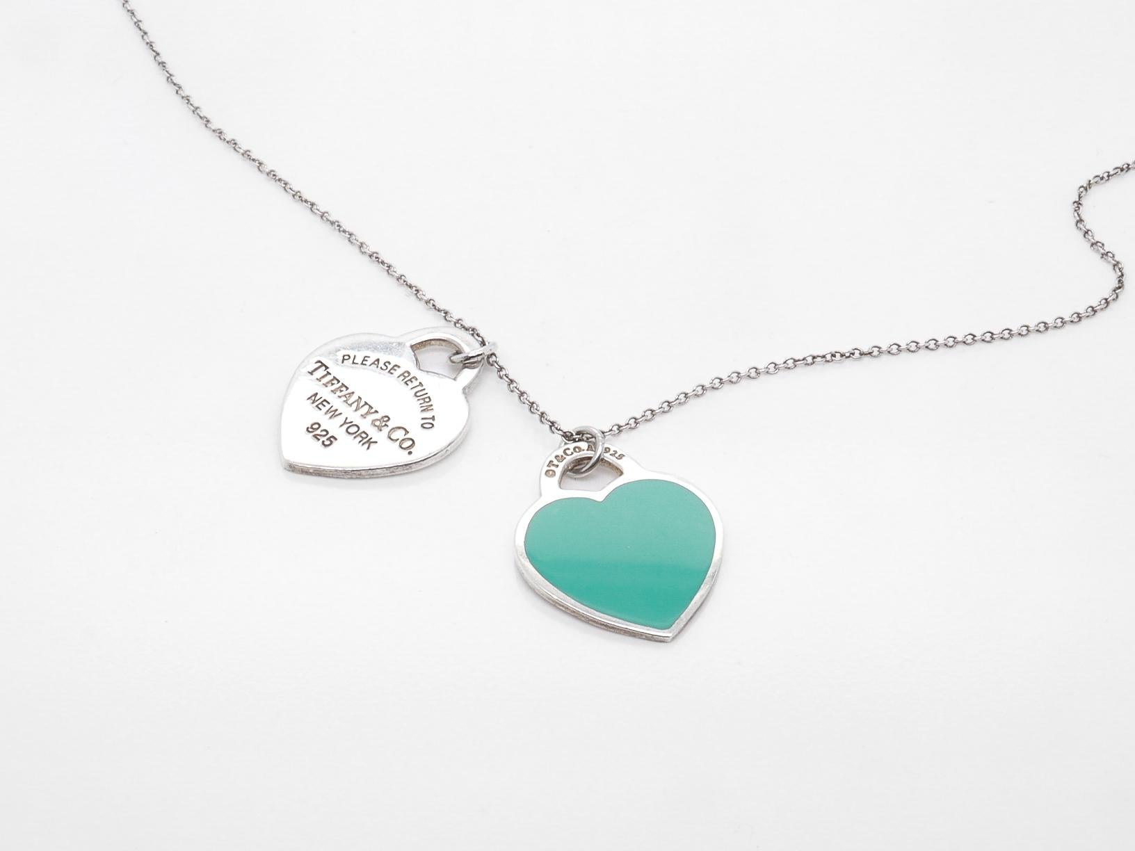 Tiffany Blue Double Heart Tag Small 'Return to Tiffany' Pendant Necklace 3