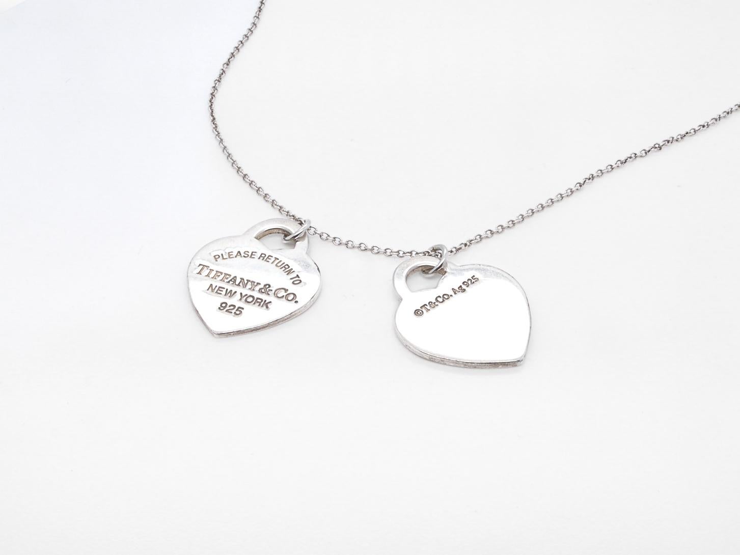 Tiffany Blue Double Heart Tag Small 'Return to Tiffany' Pendant Necklace 4
