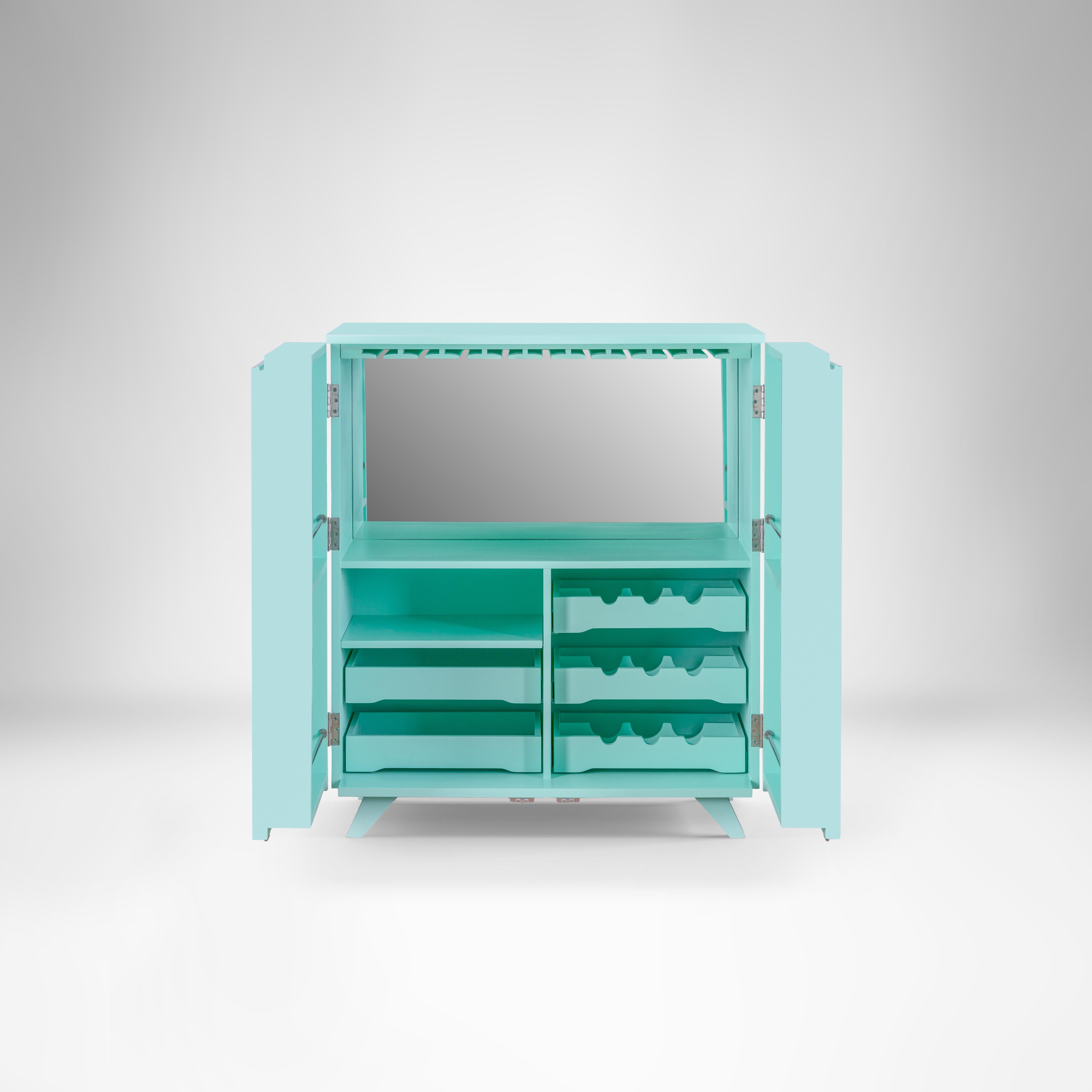 tiffany blue cabinets