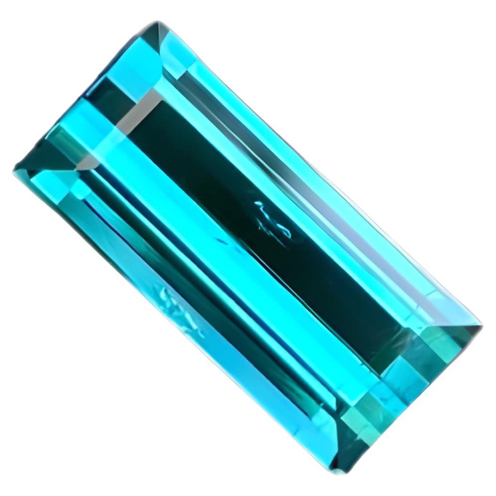 Tiffany Blue Loose Tourmaline 1.65 Carats Baguette Cut Natural Afghan Gemstone For Sale