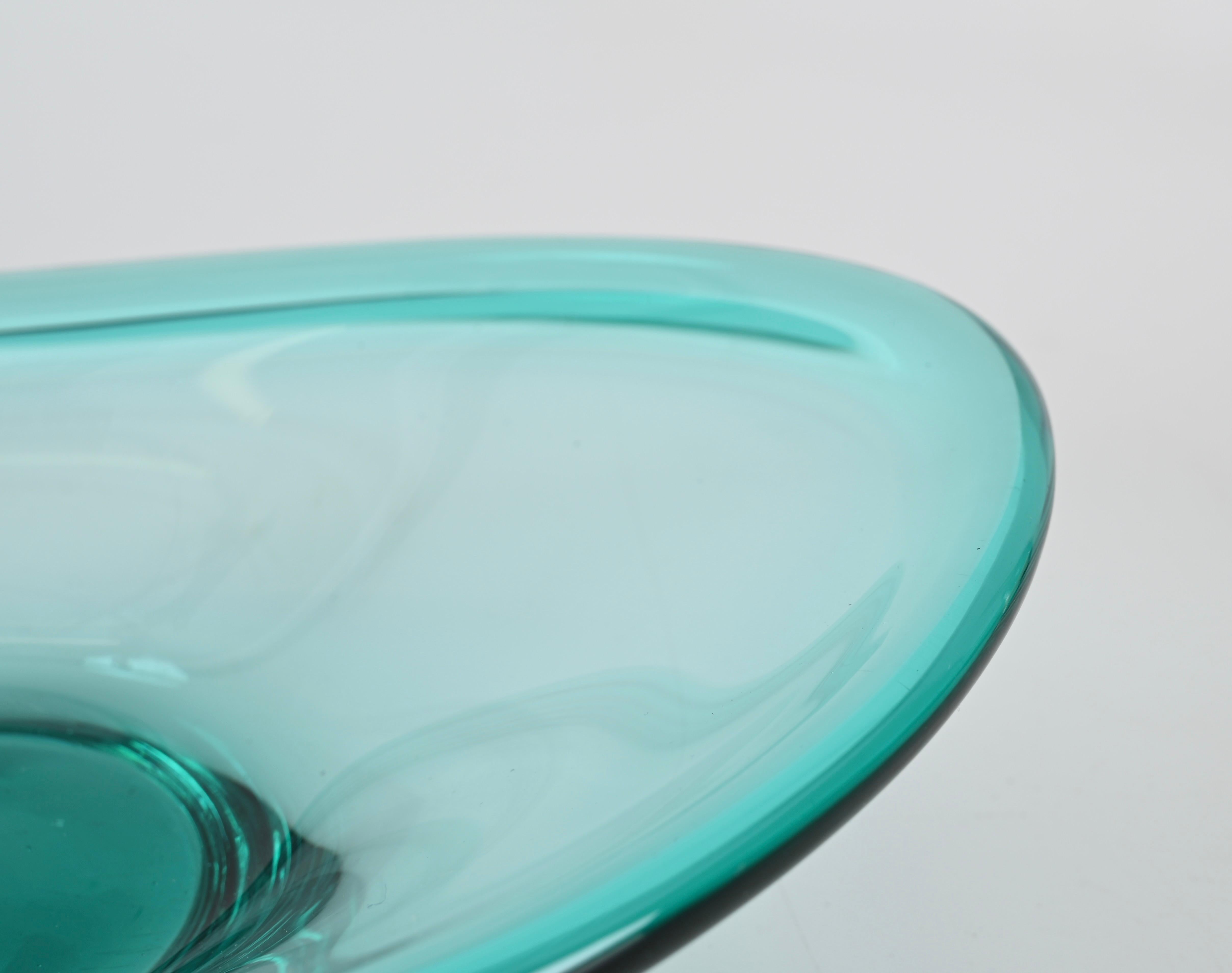Tiffany Blue Murano Glass Bowl or Pocket Emptier, Italy, 1960s For Sale 3