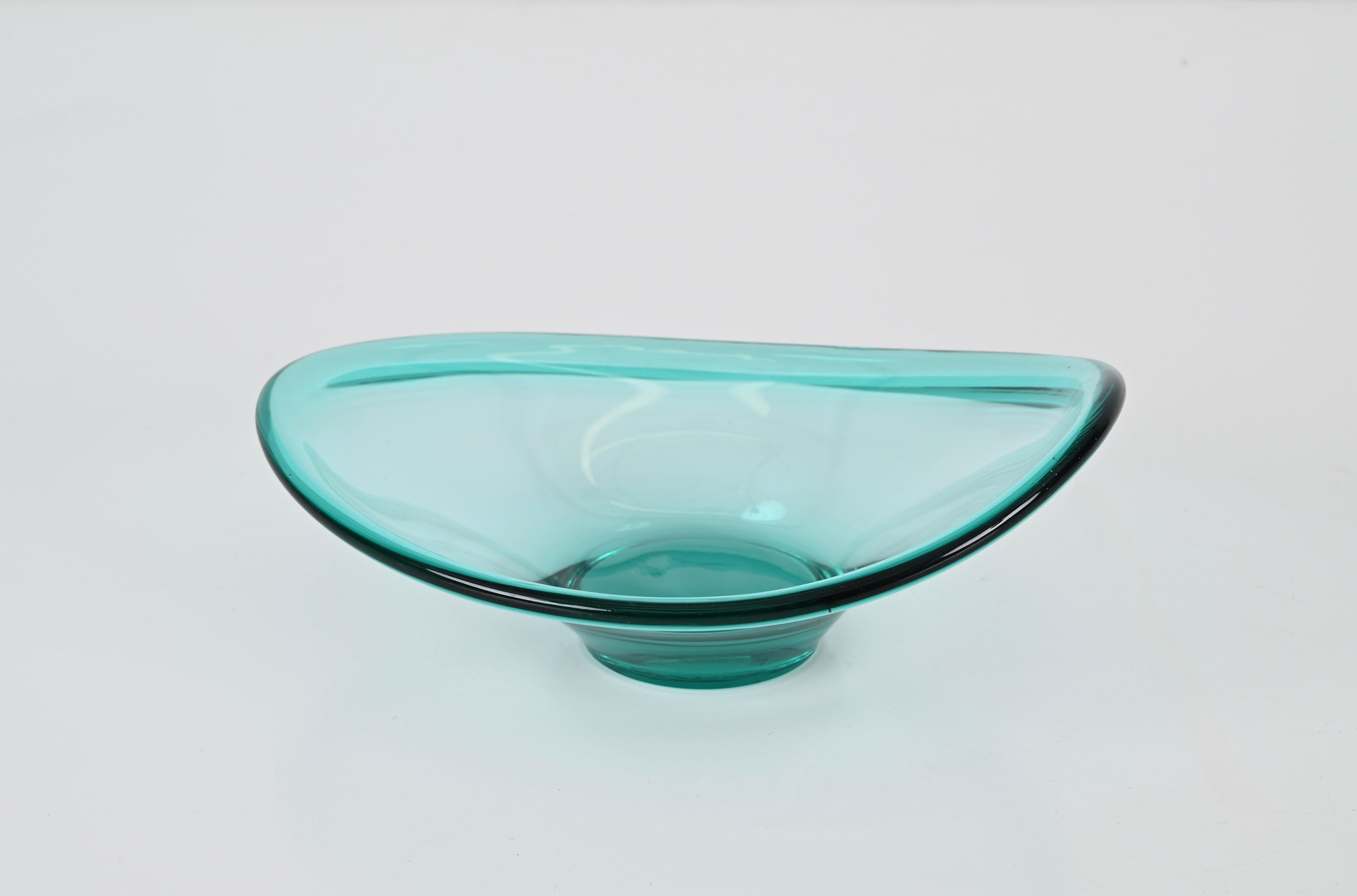 Tiffany Blue Murano Glass Bowl or Pocket Emptier, Italy, 1960s For Sale 4
